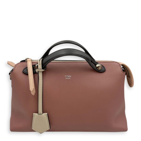 By The Way Pink/Brown Shoulder Bag in Calfskin, Silver hardware