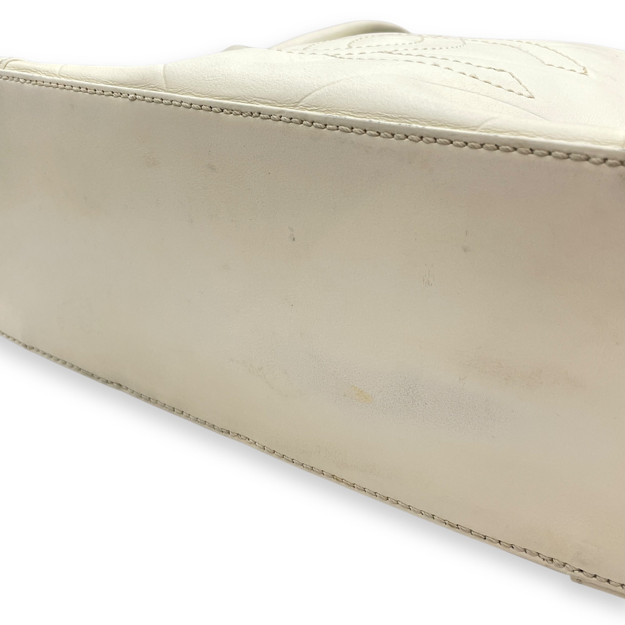 CC Chevron All Day Long White Tote Bag in Calfskin, Brushed Palladium hardware - Image 12