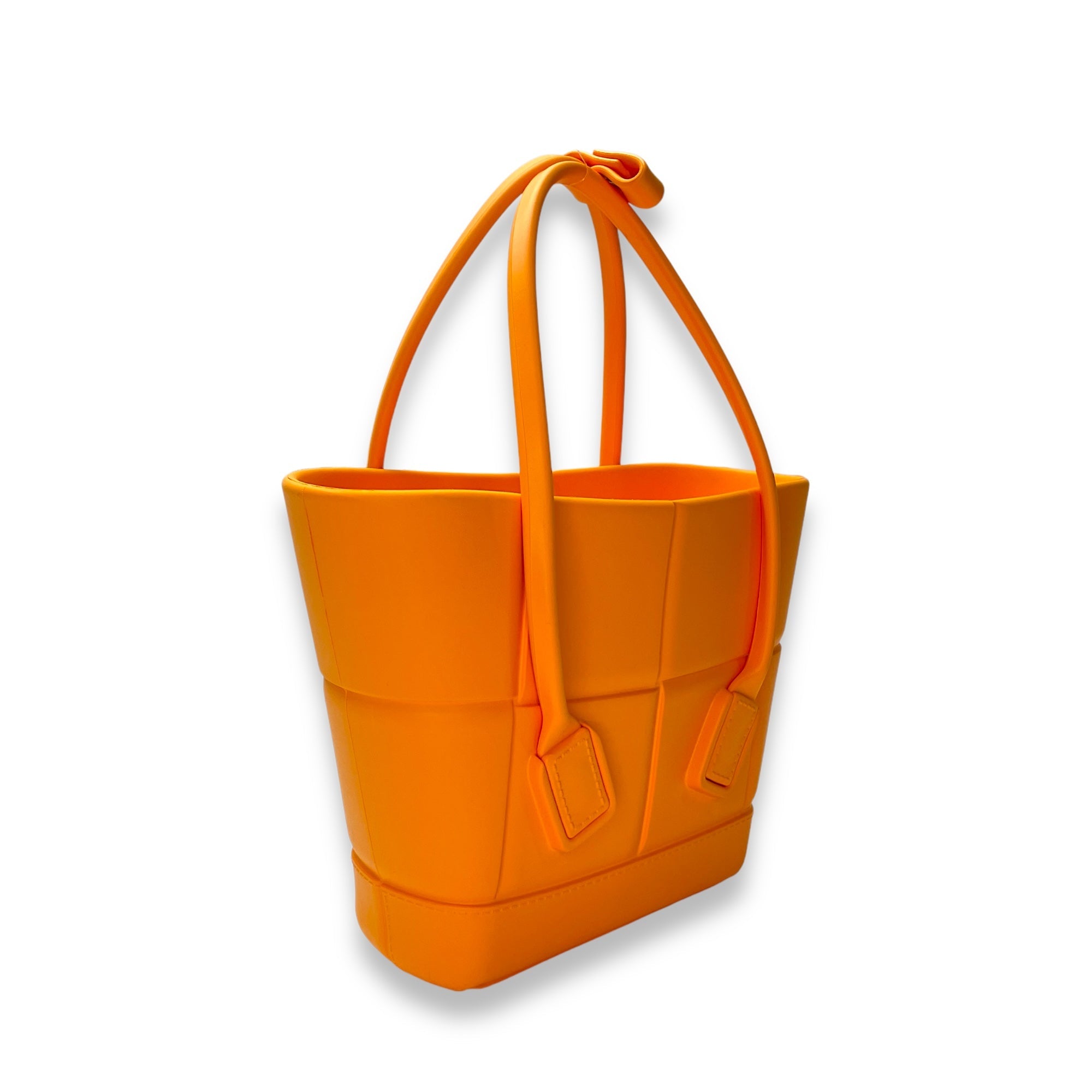 Arco Small Orange Top Handle Bag in Rubber - Image 4
