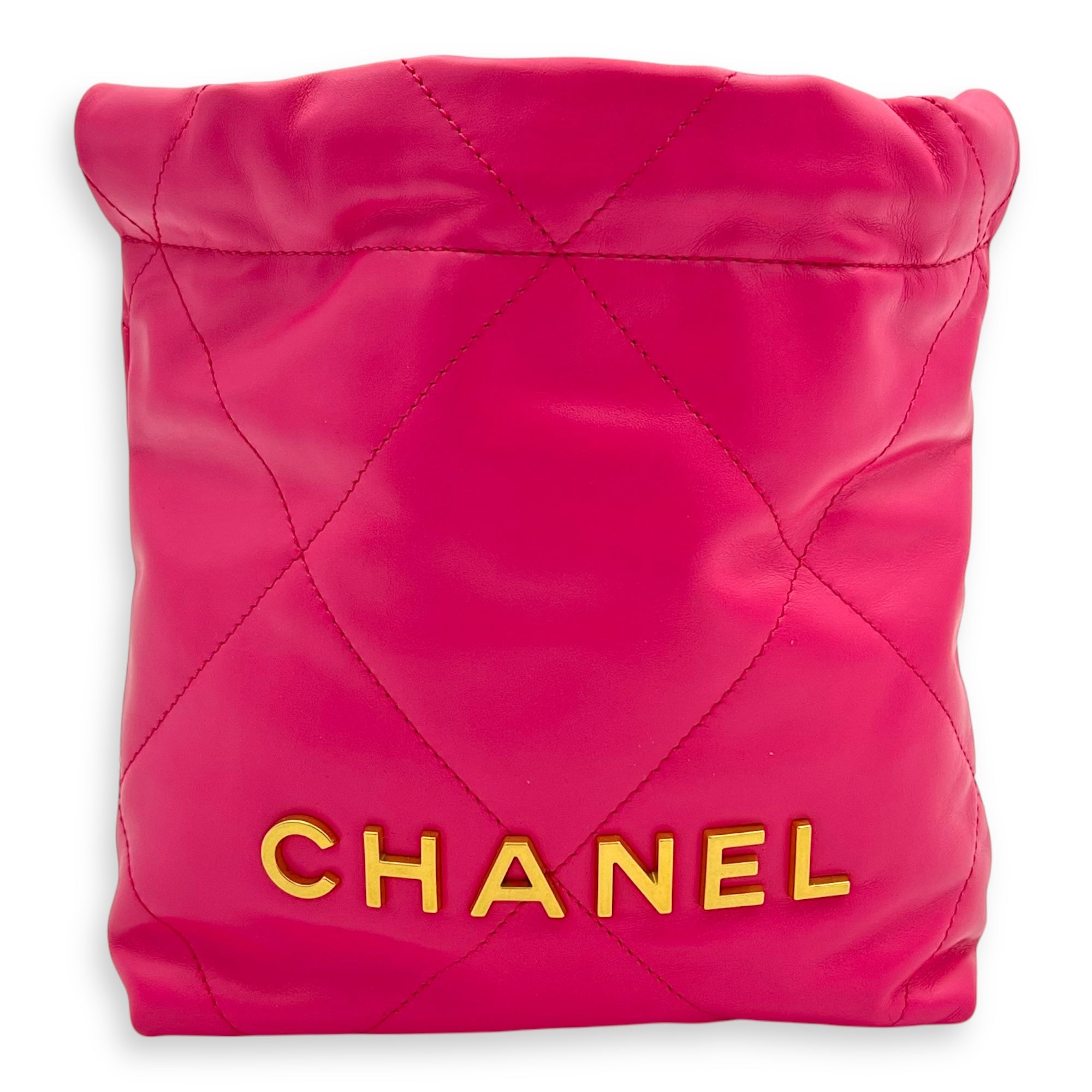 22 Tote Crossbody Bag Pink in Calfskin, Brushed Silver hardware