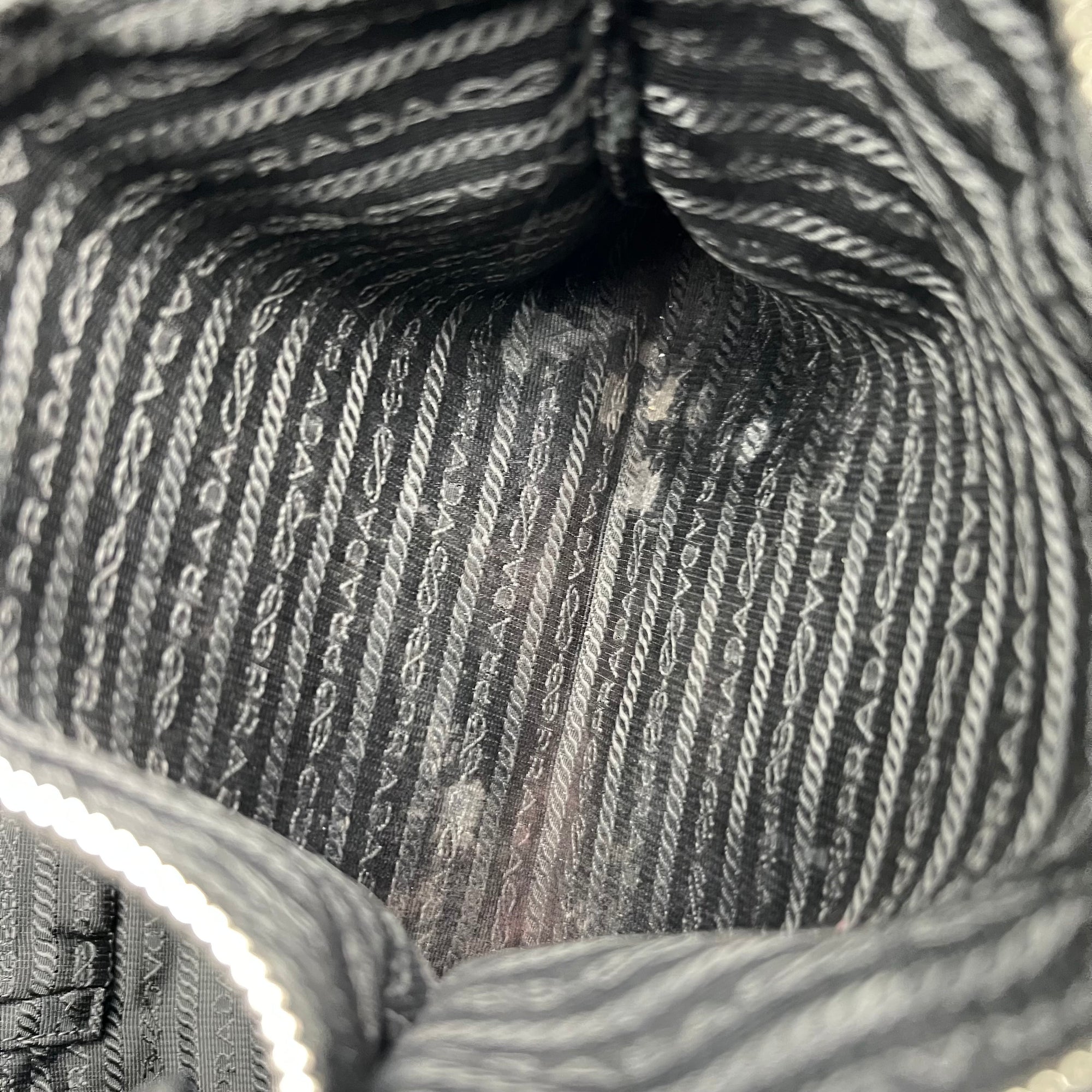 Logo Top Handle Bag Black in Nylon, Silver hardware - Image 15