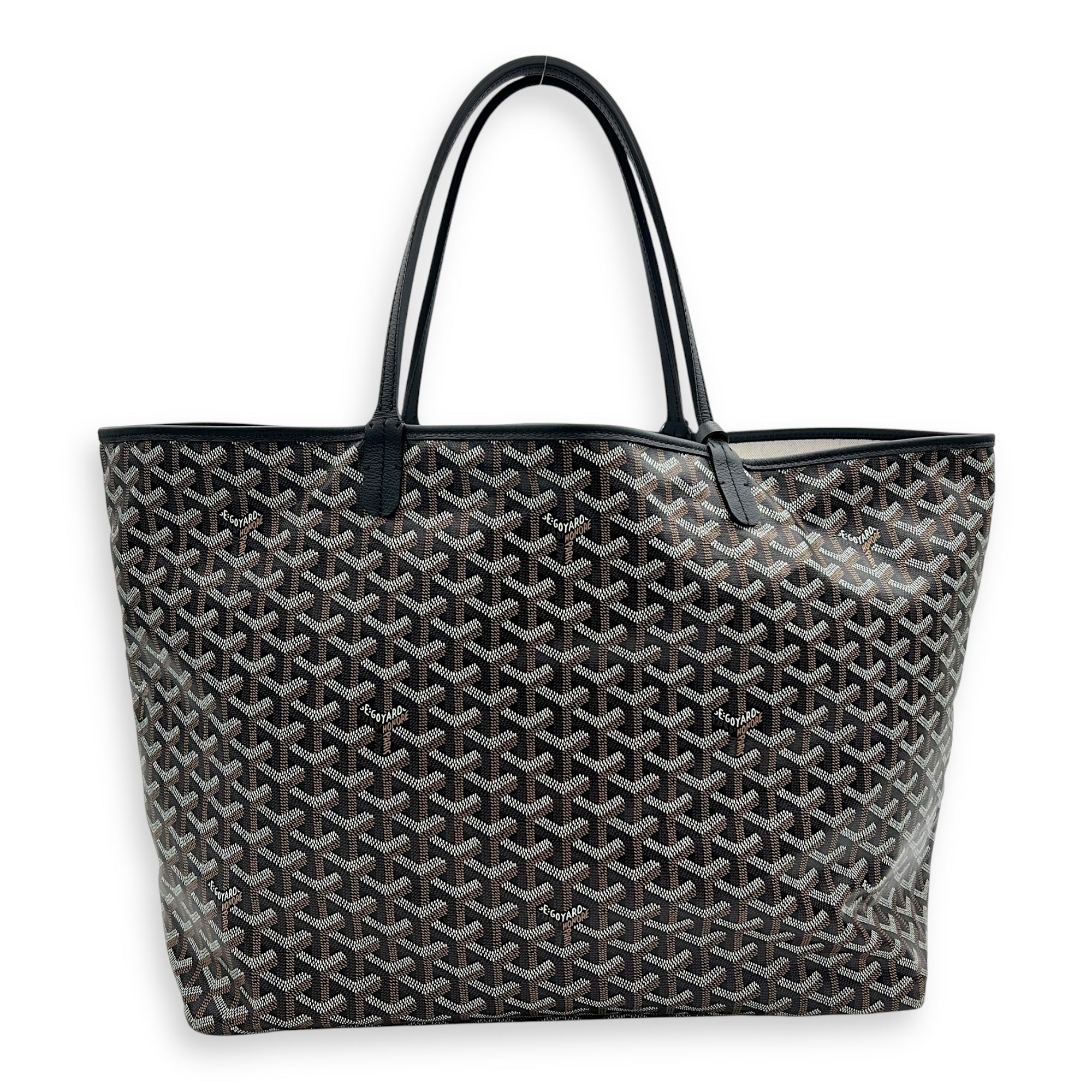 Saint Louis Tote Bag GM Black in Monogram Coated Canvas, Silver hardware - Image 3