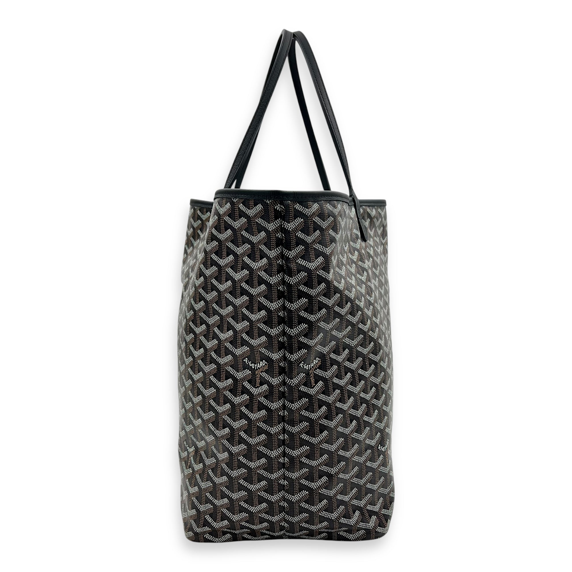Saint Louis Tote Bag GM Black in Monogram Coated Canvas, Silver hardware - Image 4