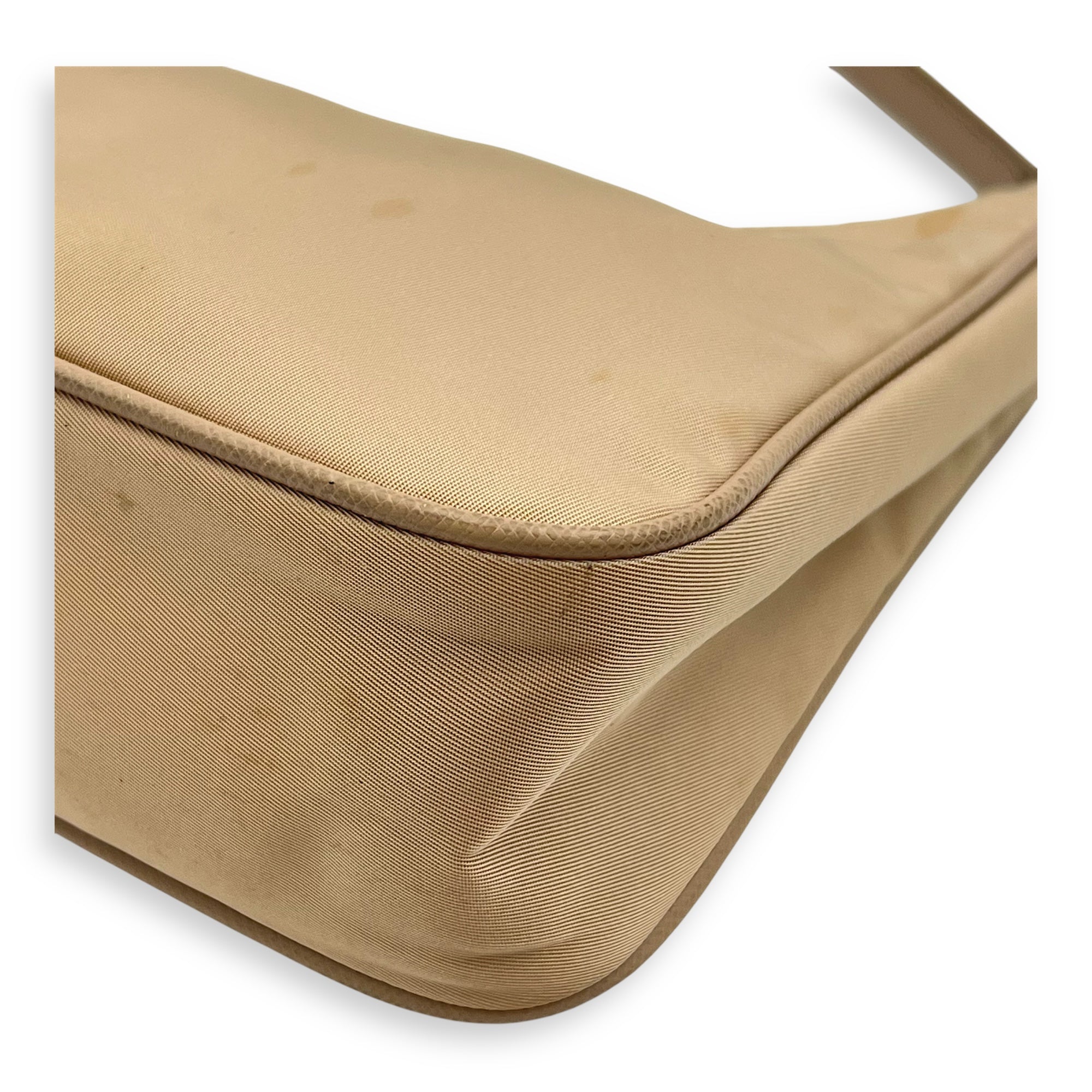 Re-Edition 2005 Shoulder Bag Beige in Re-Nylon, Silver hardware - Image 7