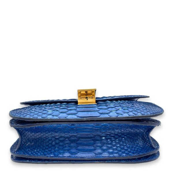 Box Medium Cobalt Shoulder Bag in Python Leather, Gold hardware - Image 6