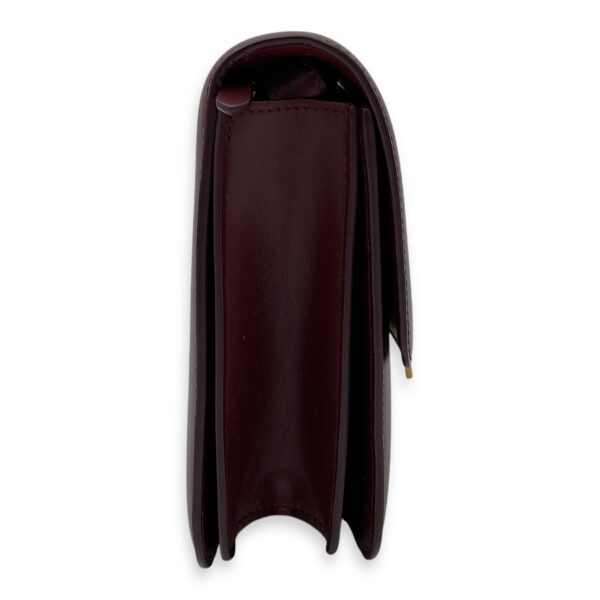 Box Medium Red Shoulder Bag in Calfskin, Brushed Gold hardware - Image 5