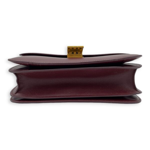 Box Medium Red Shoulder Bag in Calfskin, Brushed Gold hardware - Image 6