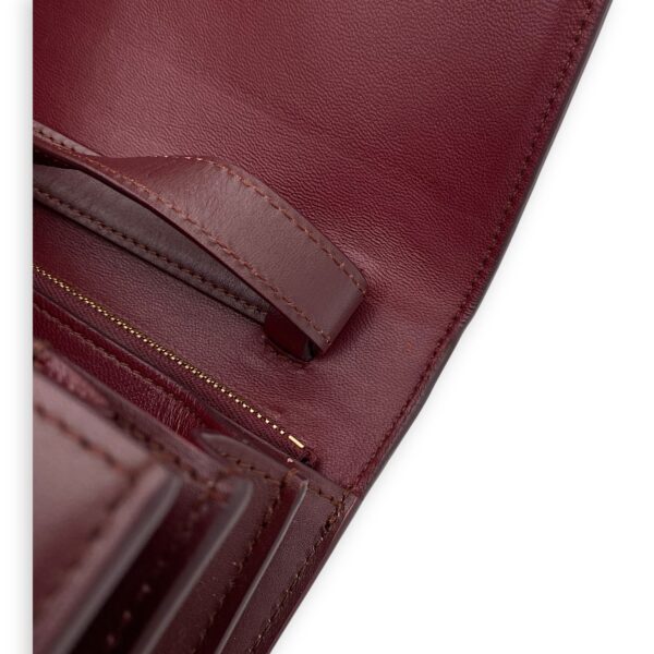 Box Medium Red Shoulder Bag in Calfskin, Brushed Gold hardware - Image 9