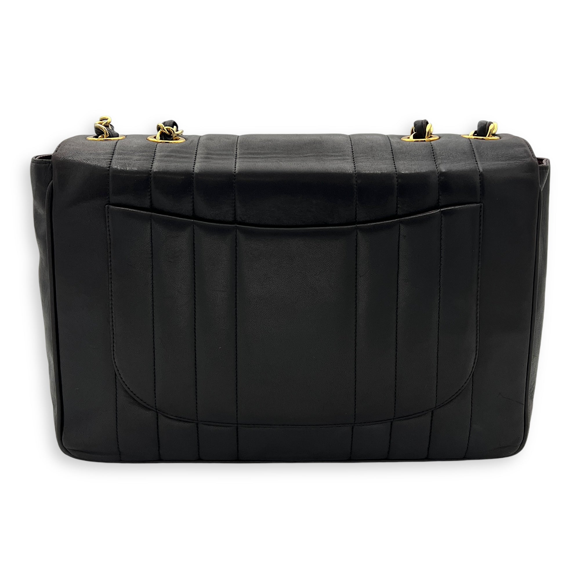 CC Jumbo Vintage Flap Black Shoulder Bag in Lambskin, Gold hardware - Image 3