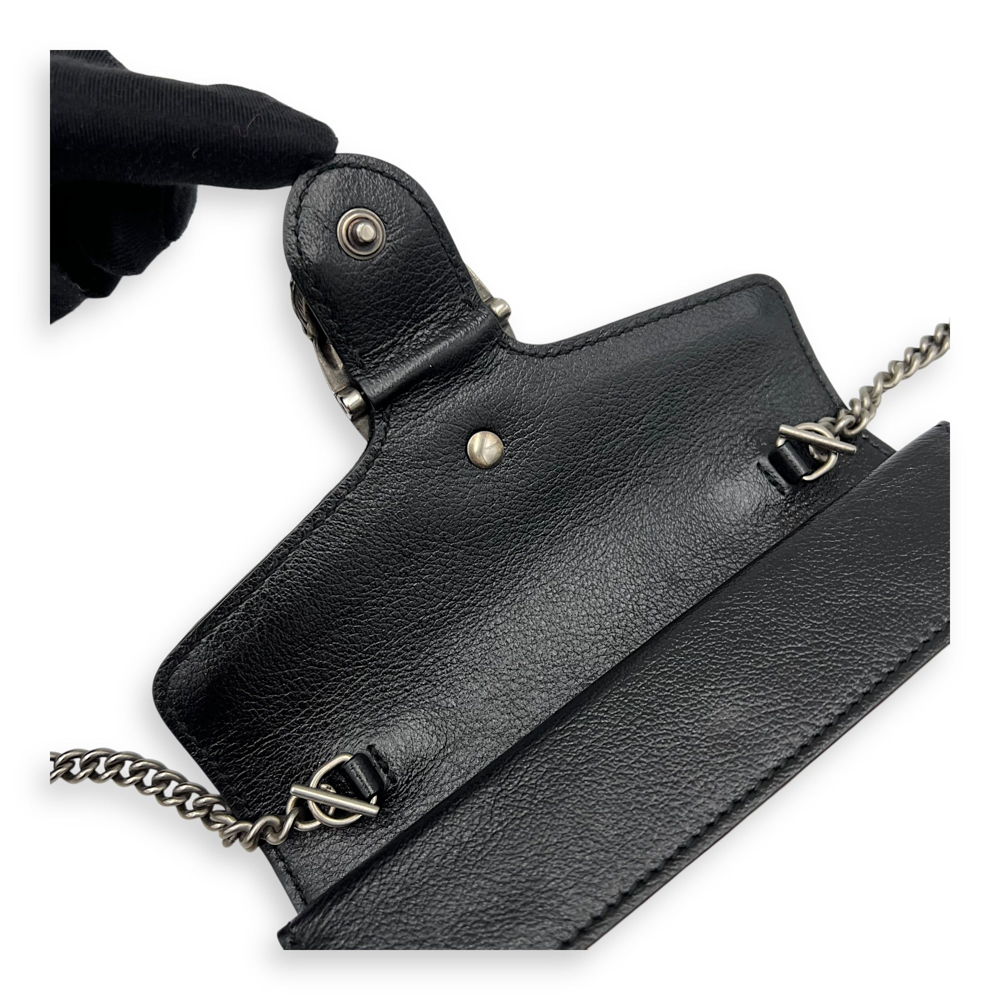 Dionysus Super Mini Red Crossbody Bag in Tweed, Ruthenium hardware - Image 19