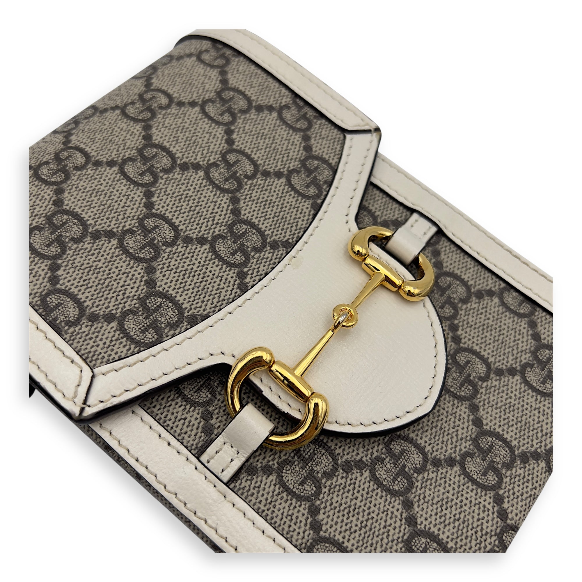 Horsebit 1955 Brown Crossbody Bag in Monogram Coated Canvas, Gold hardware - Image 16