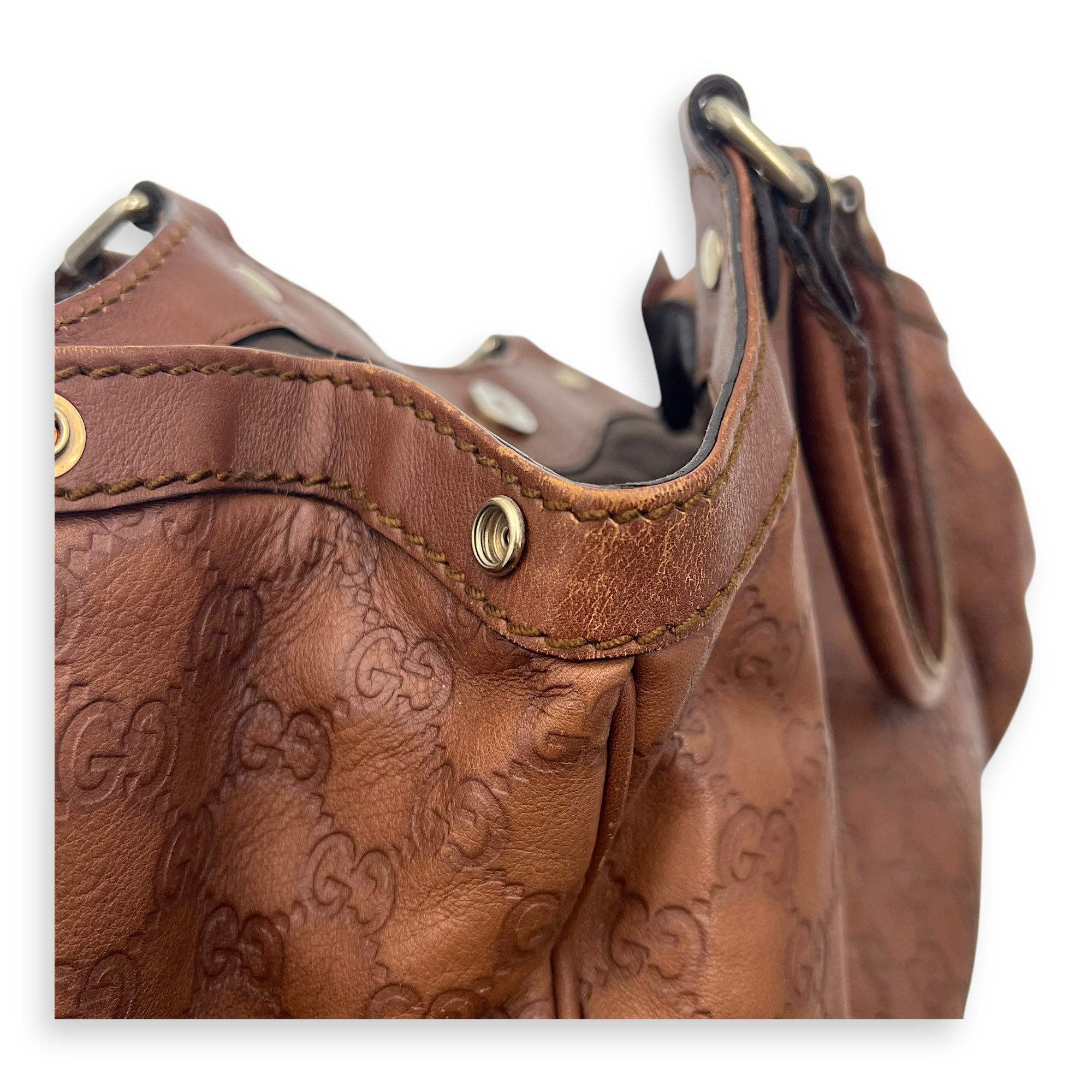 Shukey Shoulder Bag Brown in Calfskin, Gold hardware - Image 20