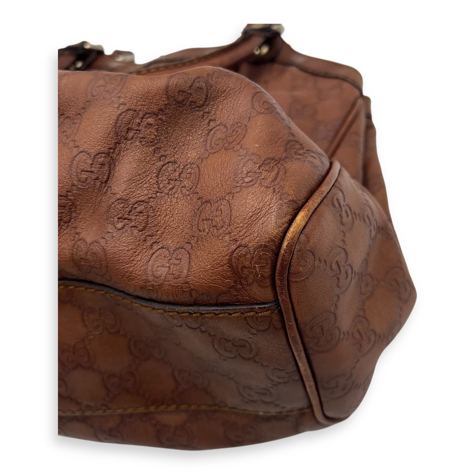 Shukey Shoulder Bag Brown in Calfskin, Gold hardware - Image 10