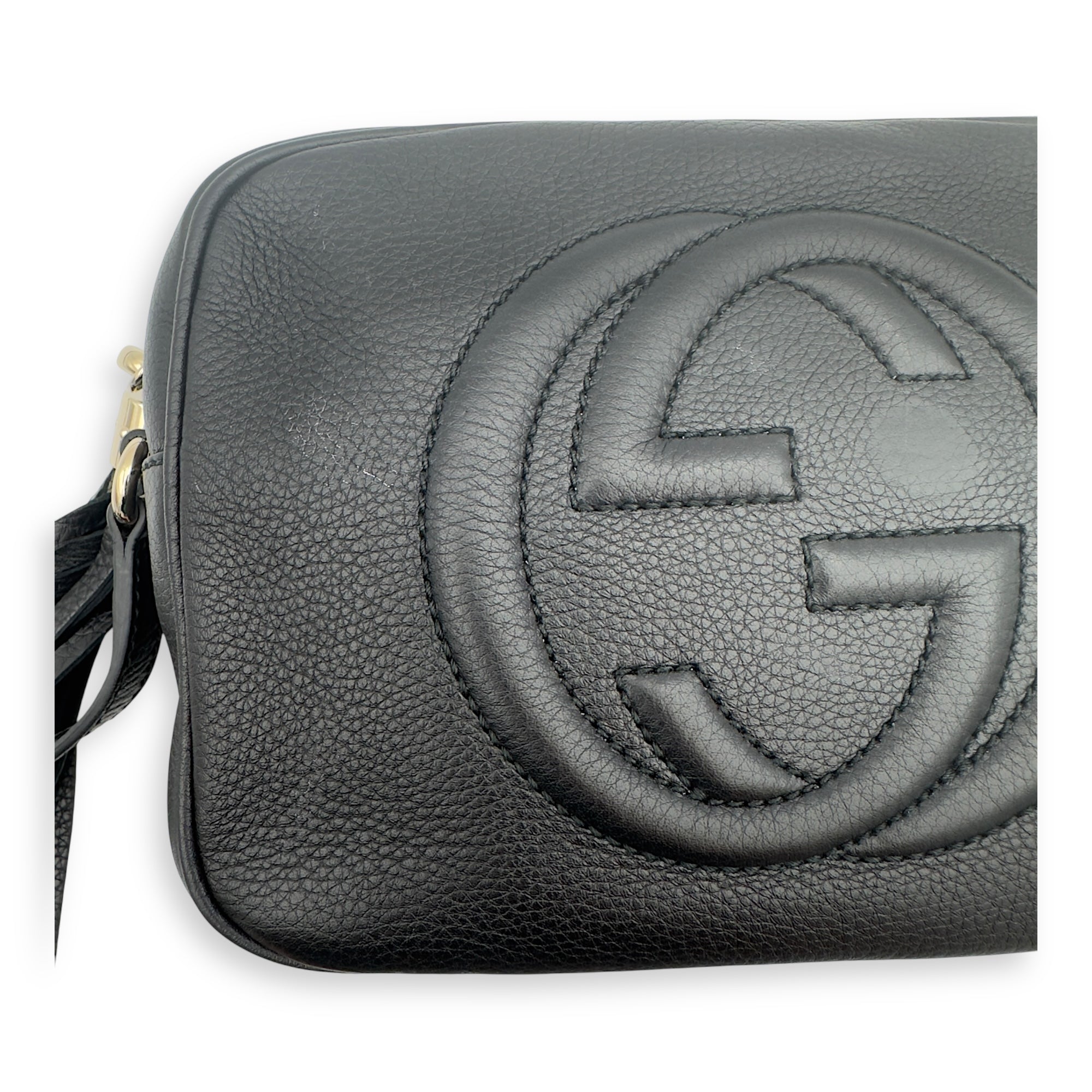 Soho Crossbody Bag Black in Calfskin, Gold hardware - Image 9