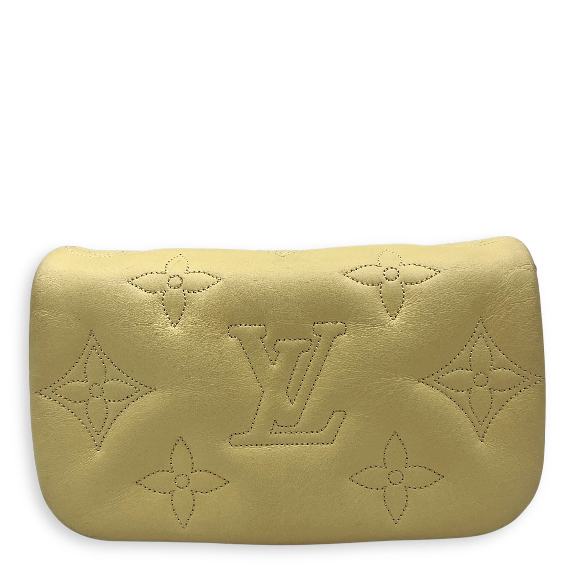 Bubblegram Wallet on Strap Yellow Crossbody Bag in Lambskin, Gold hardware