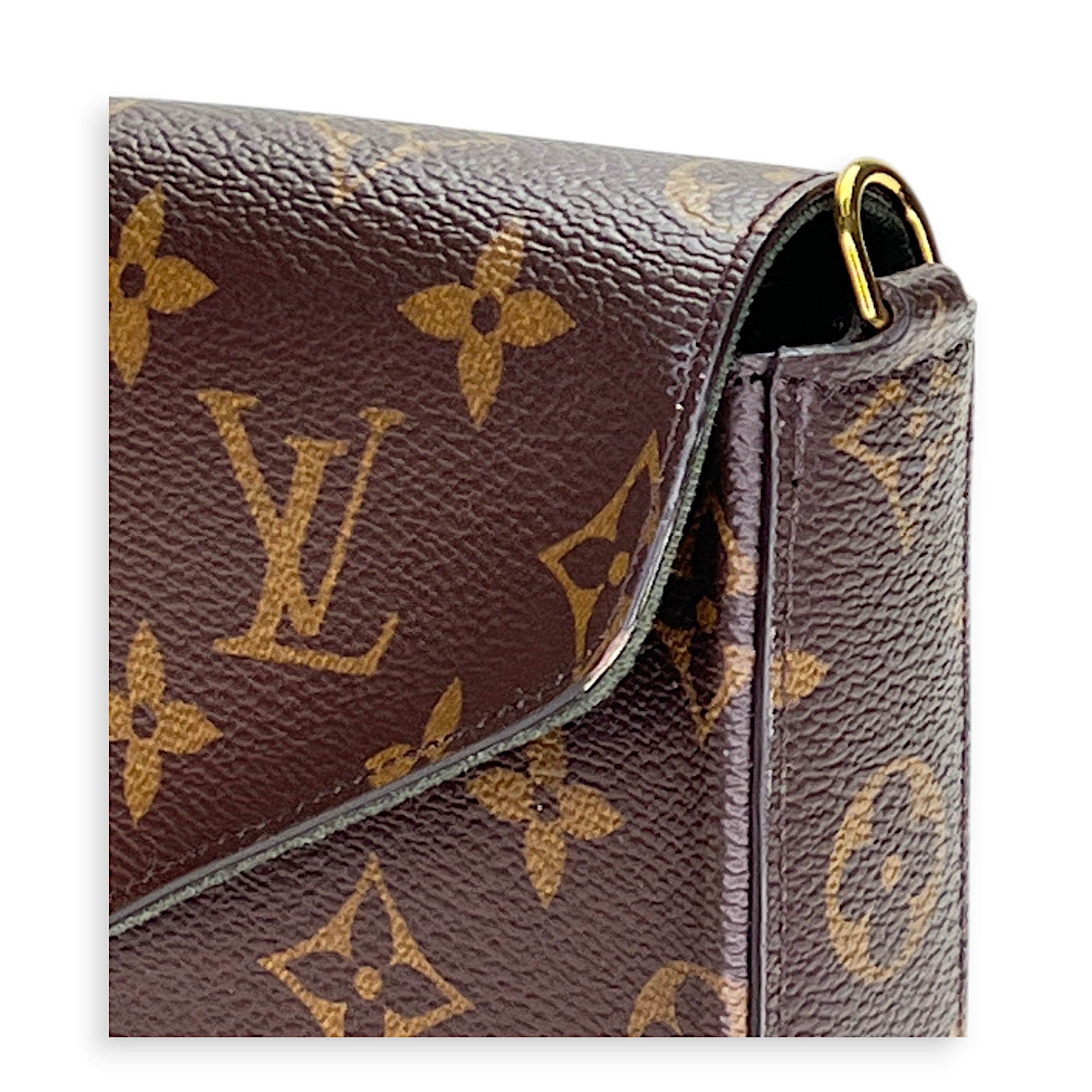 Felicie Strap and Go Brown Crossbody Bag in Monogram Coated Canvas, Gold hardware - Image 15