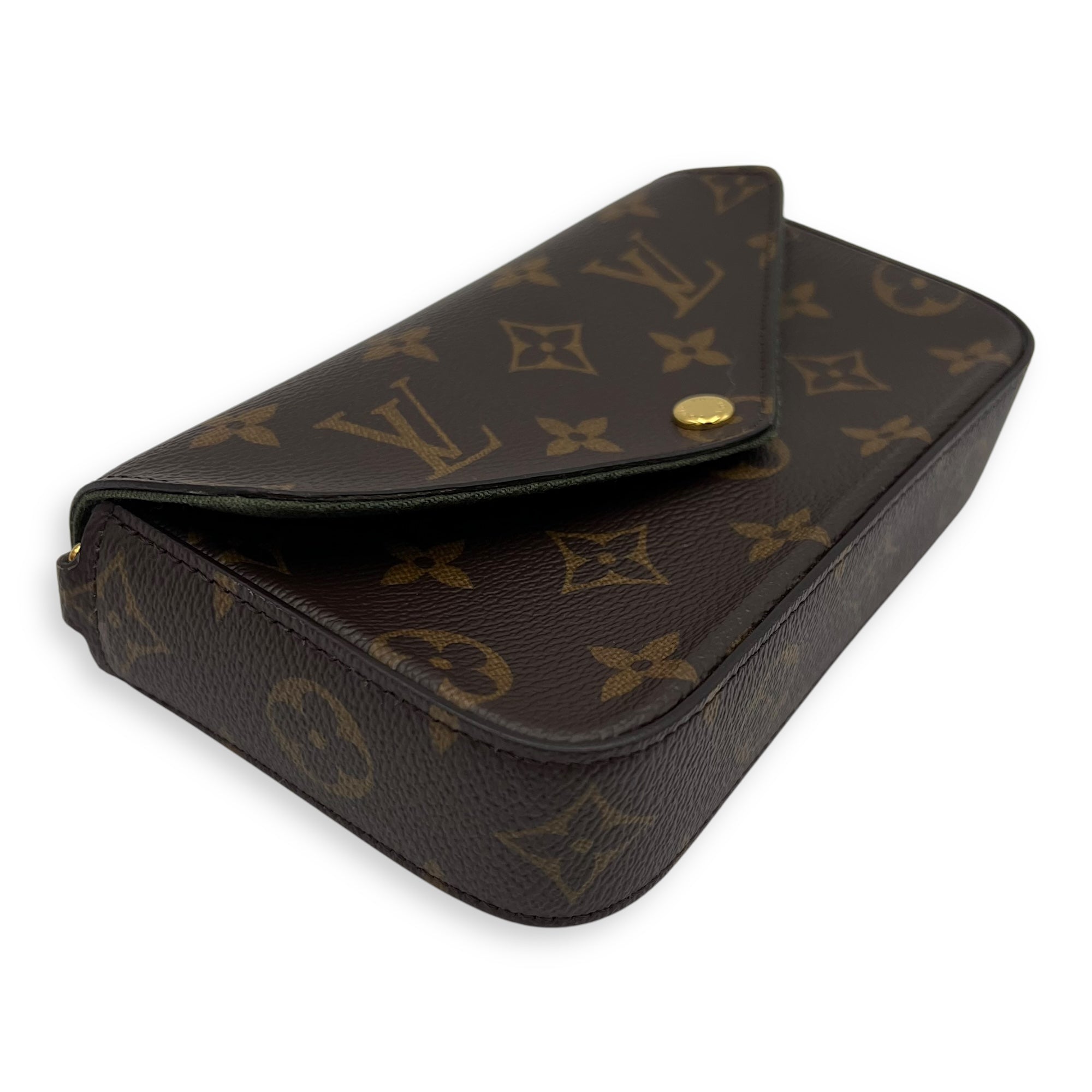 Felicie Strap and Go Brown Crossbody Bag in Monogram Coated Canvas, Gold hardware - Image 10