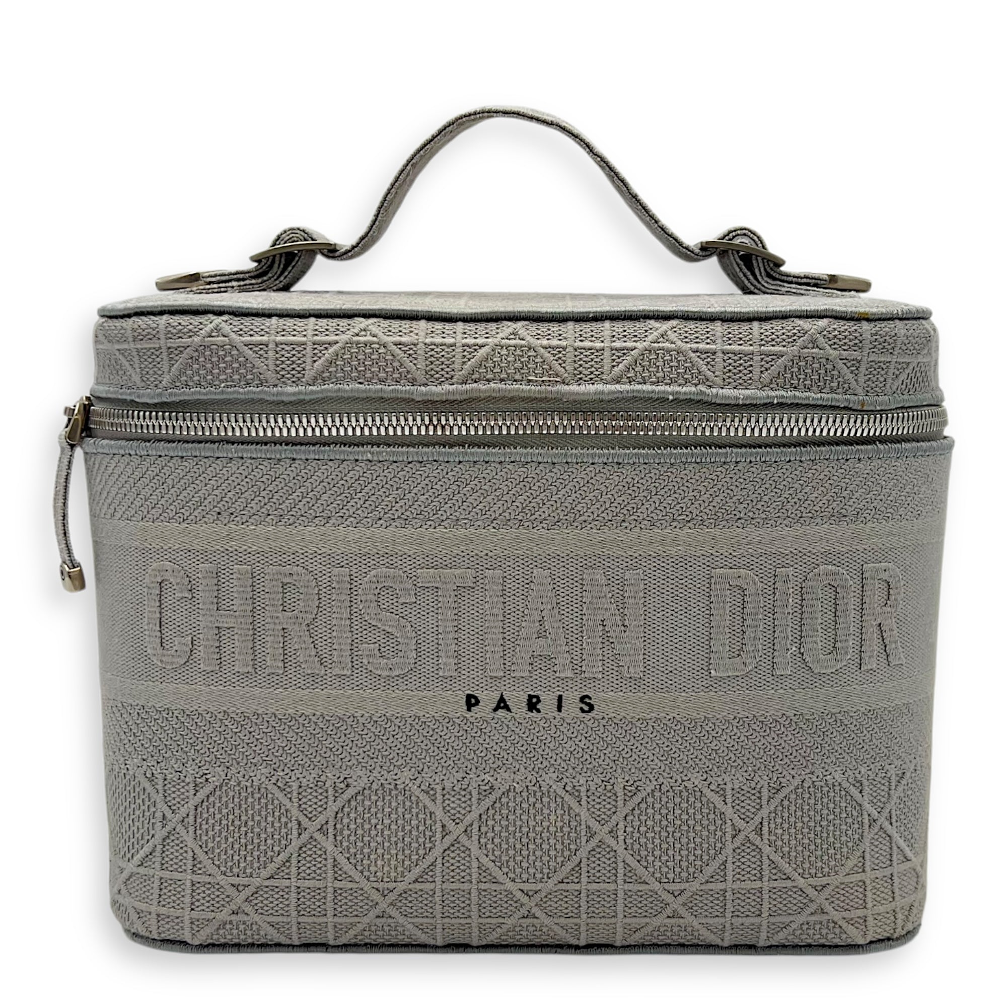 D-Lite Vanity Top Handle Bag Grey in Canvas, Silver hardware