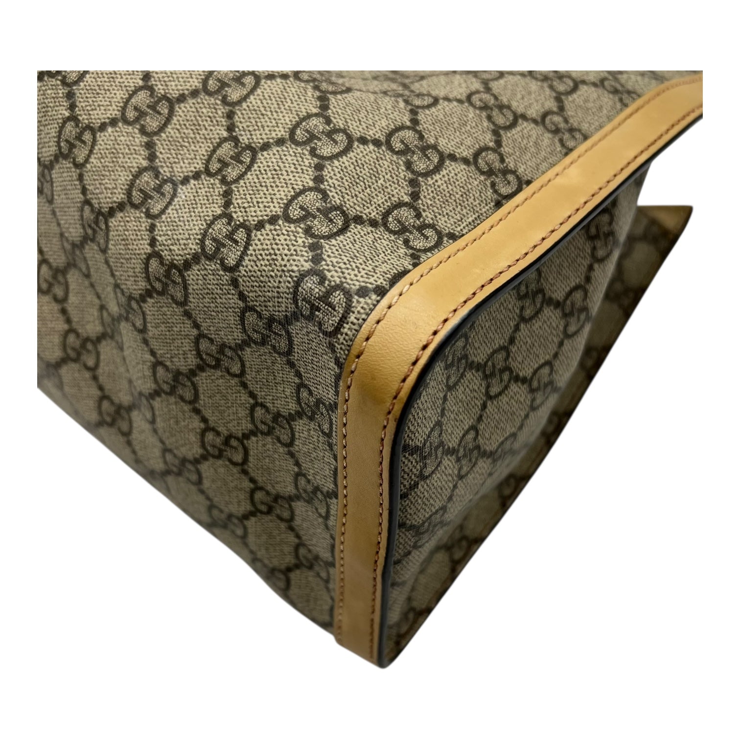 Padlock Tote Bag Beige in Coated Canvas, Gold hardware - Image 12