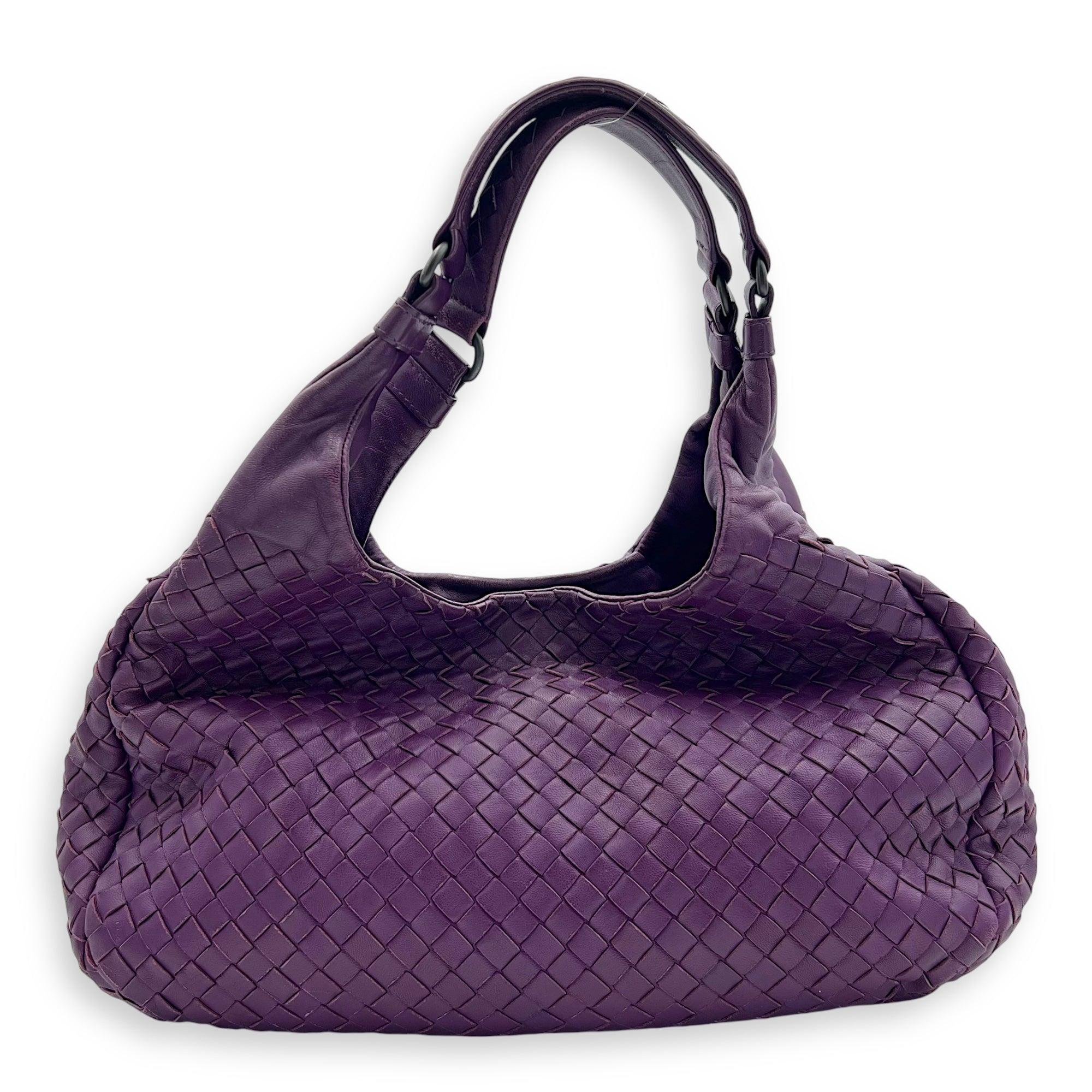 Intrecciato Hobo Purple in Nappa Leather, Gunmetal hardware