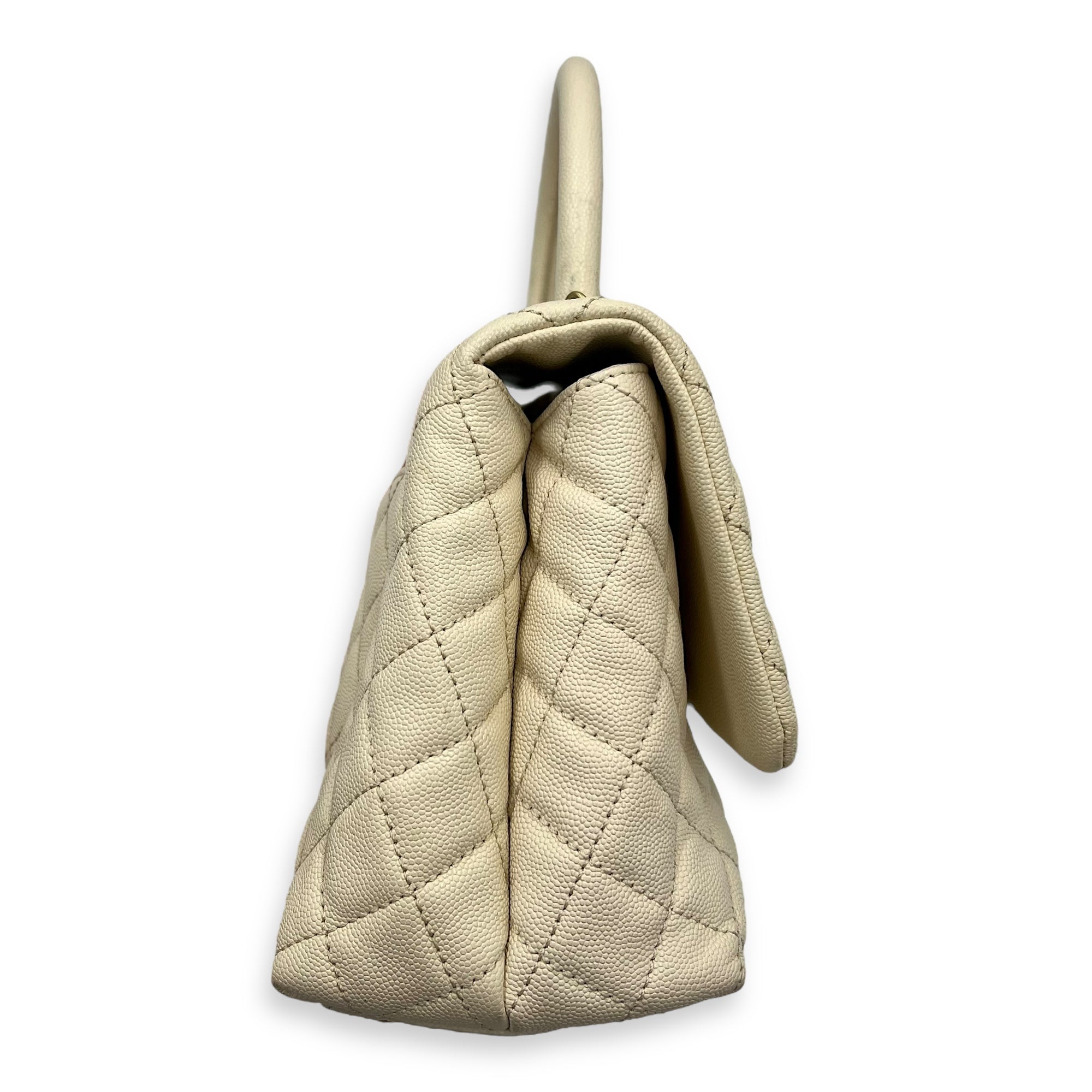 Coco Medium Top handle bag in Caviar leather, Gold Hardware - Image 4