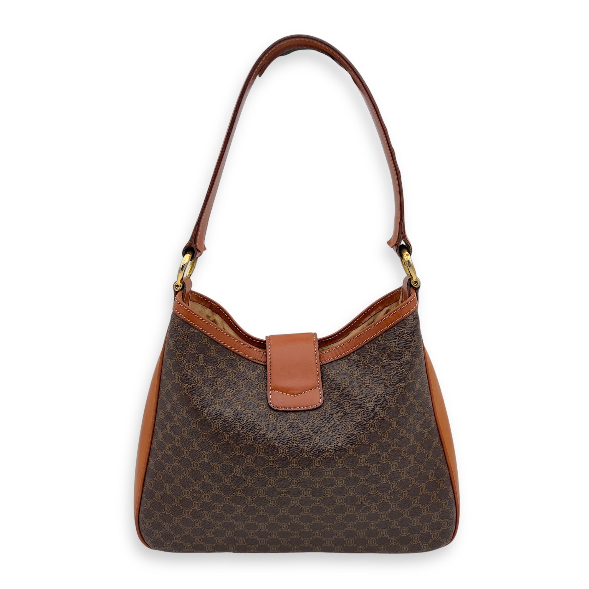 Vintage Macadam Shoulder Bag Brown in Coated Canvas, Gold hardware - Image 3