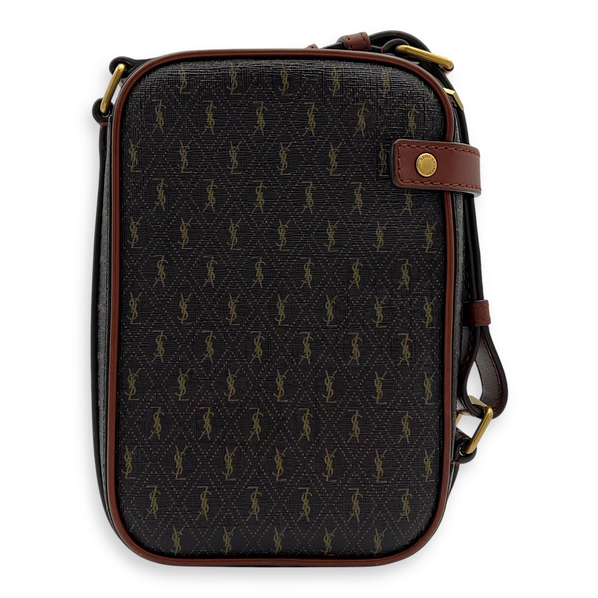 Le Monogramme Brown Crossbody Bag in Coated Canvas, Gold hardware - Image 3