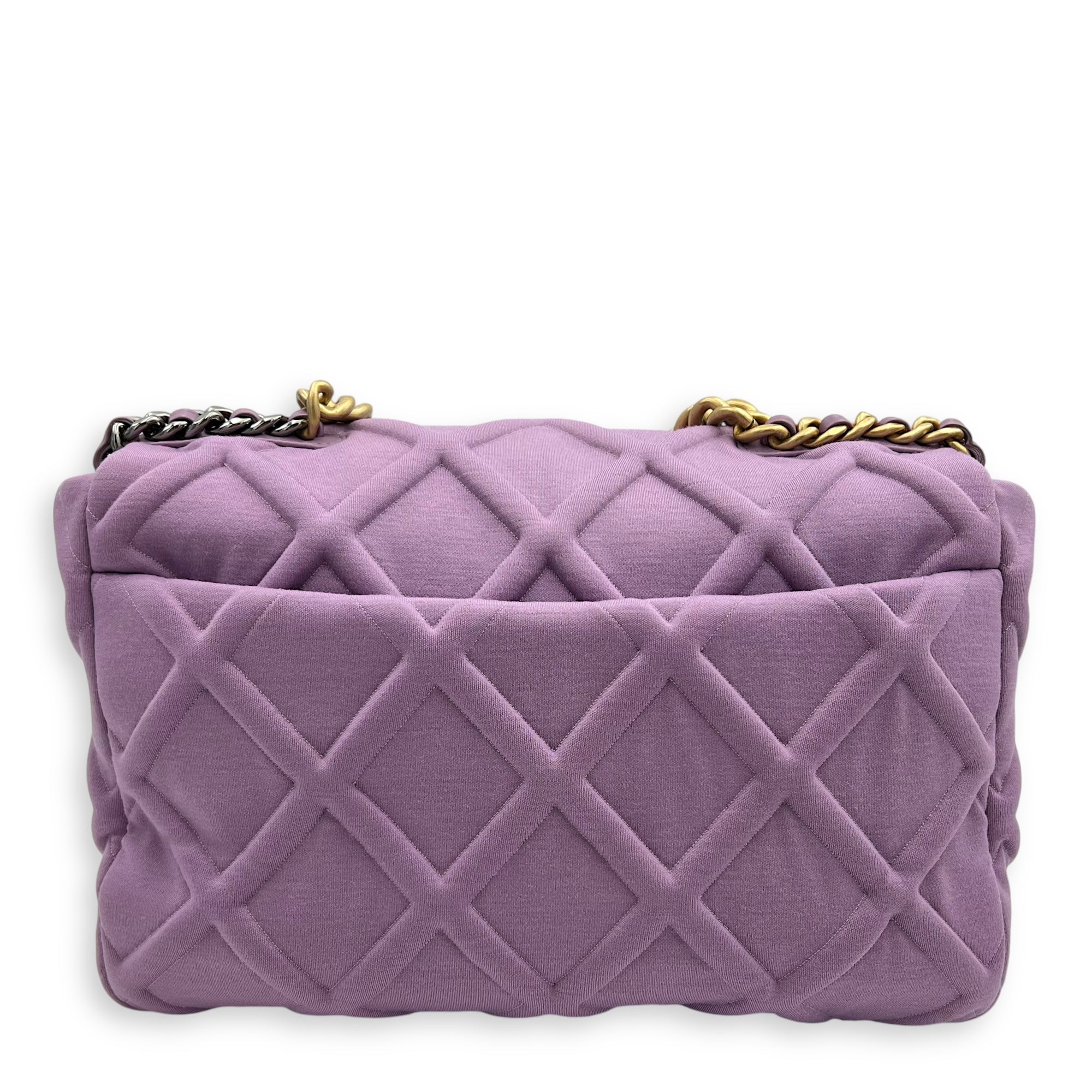 C19 Maxi Purple Crossbody Bag in Fabric, Mixed hardware - Image 3
