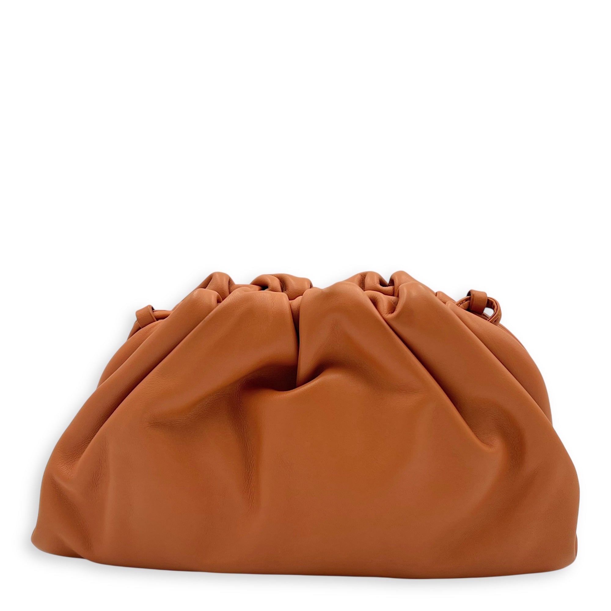 The Pouch Crossbody Bag Brown in Lambskin, Gold hardware - Image 3