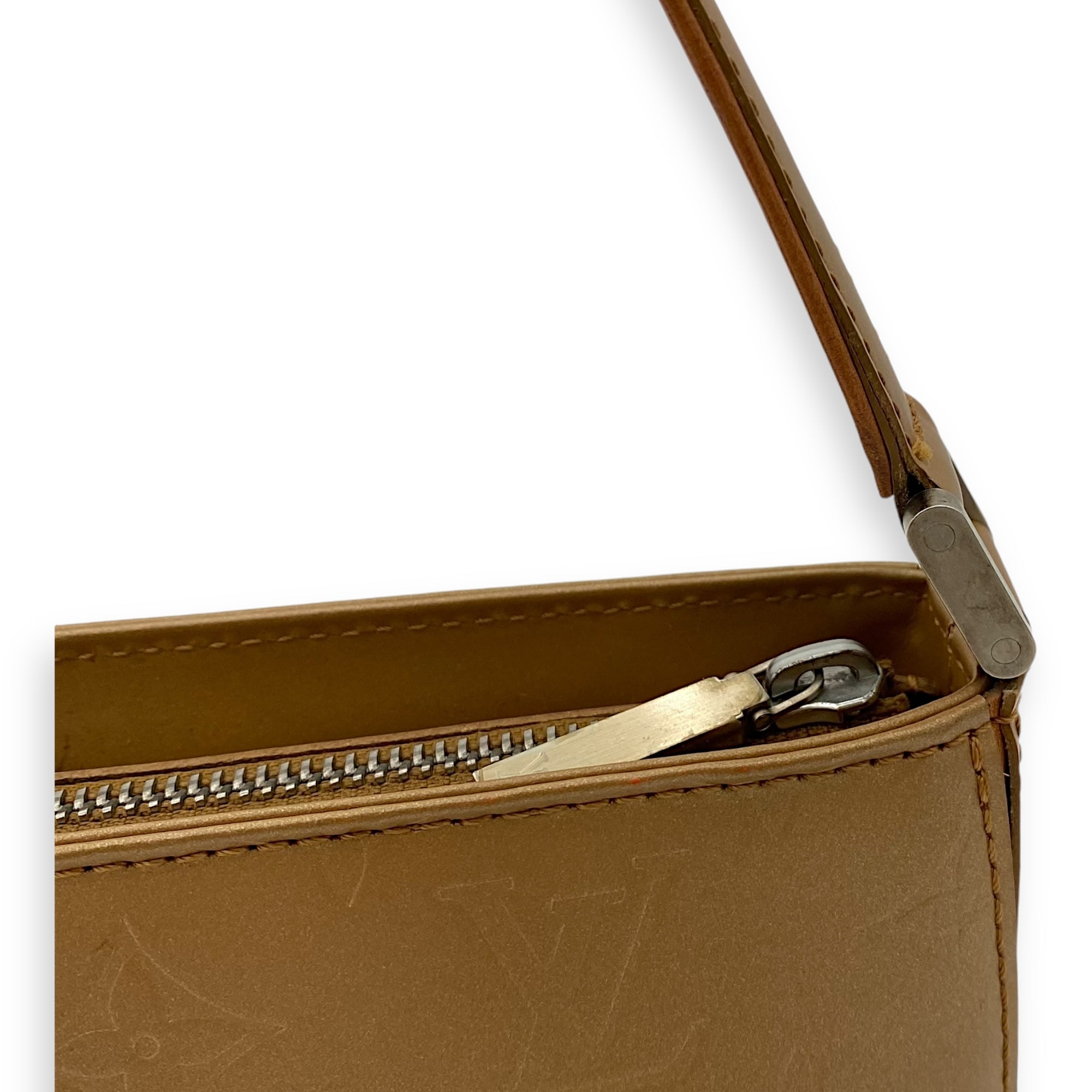 Mat Fowler Shoulder Bag Gold in Calfskin, Silver hardware - Image 16