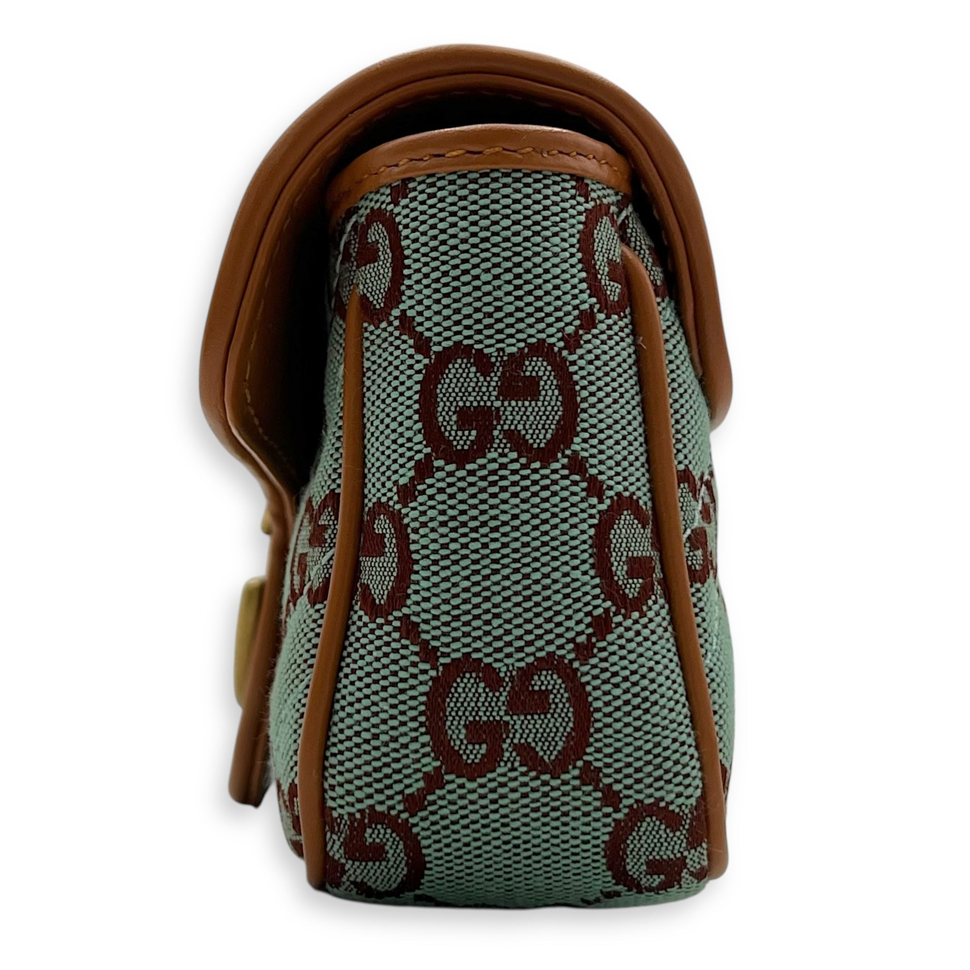 GG Marmont Crossbody Bag Super Mini Blue in Denim, Gold hardware - Image 9