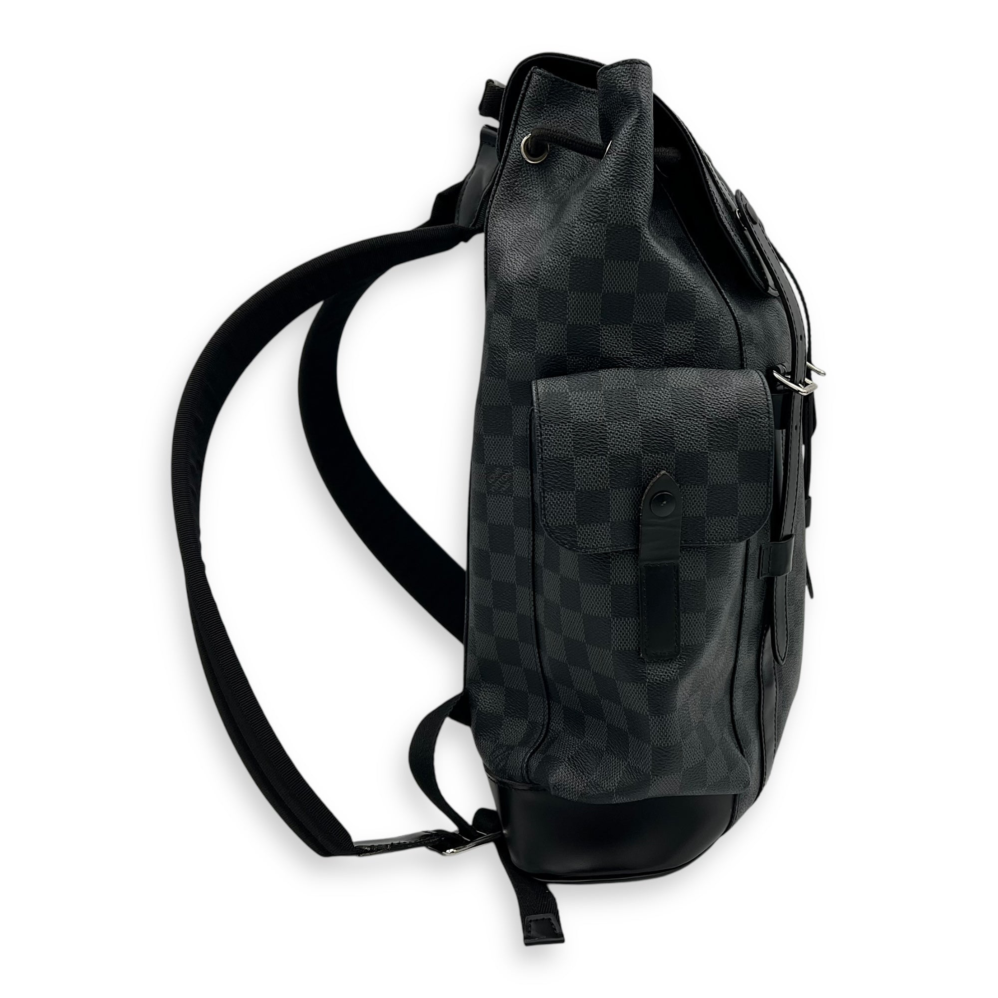 Christopher Backpack Graphite in Coated Canvas, Silver hardware - Image 4