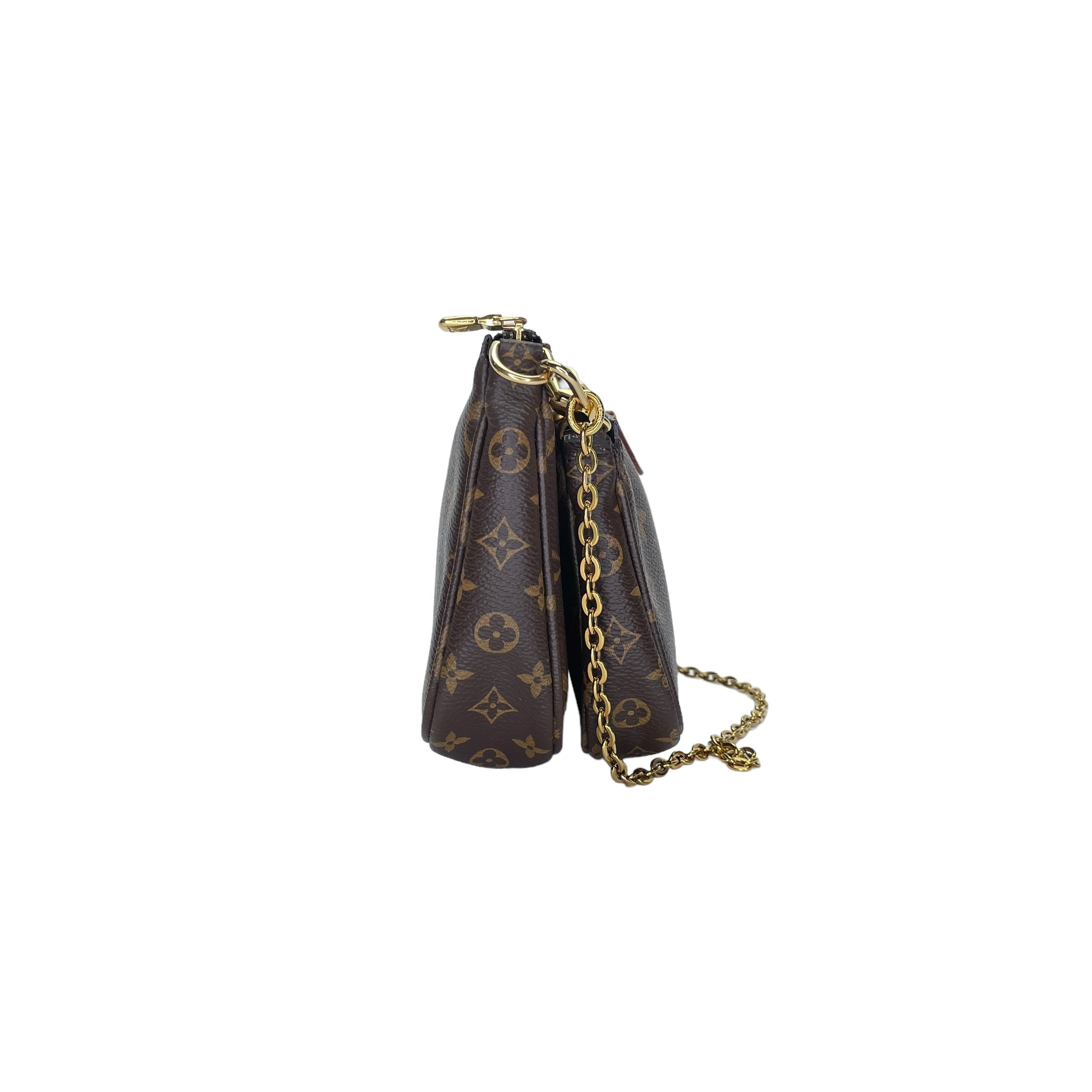 Multi-Pochette Accessoires Shoulder Bag Brown in Monogram Coated Canvas , Gold Hardware - Image 4