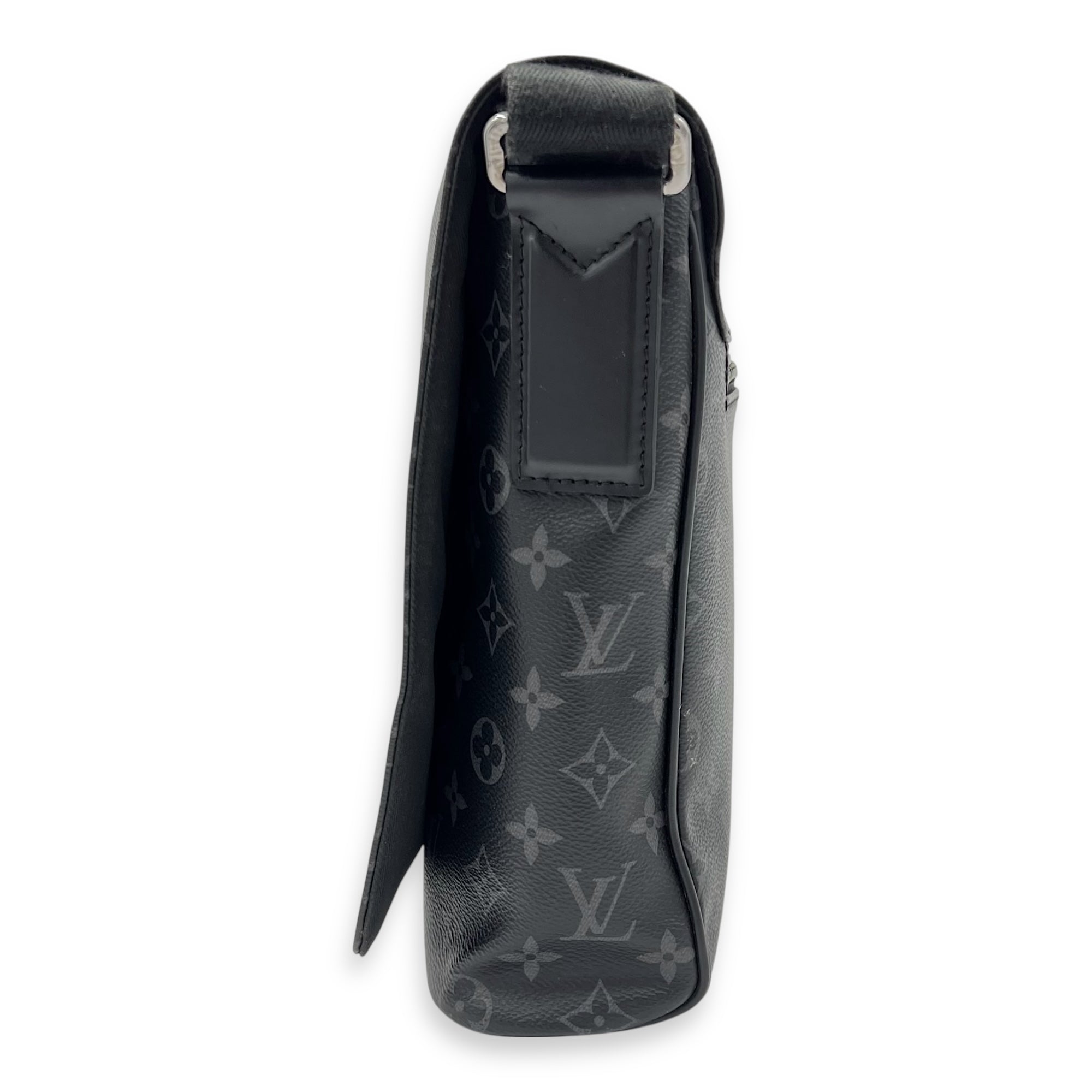 District Messenger MM Black in Monogram Coated Canvas, Silver hardware - Image 5
