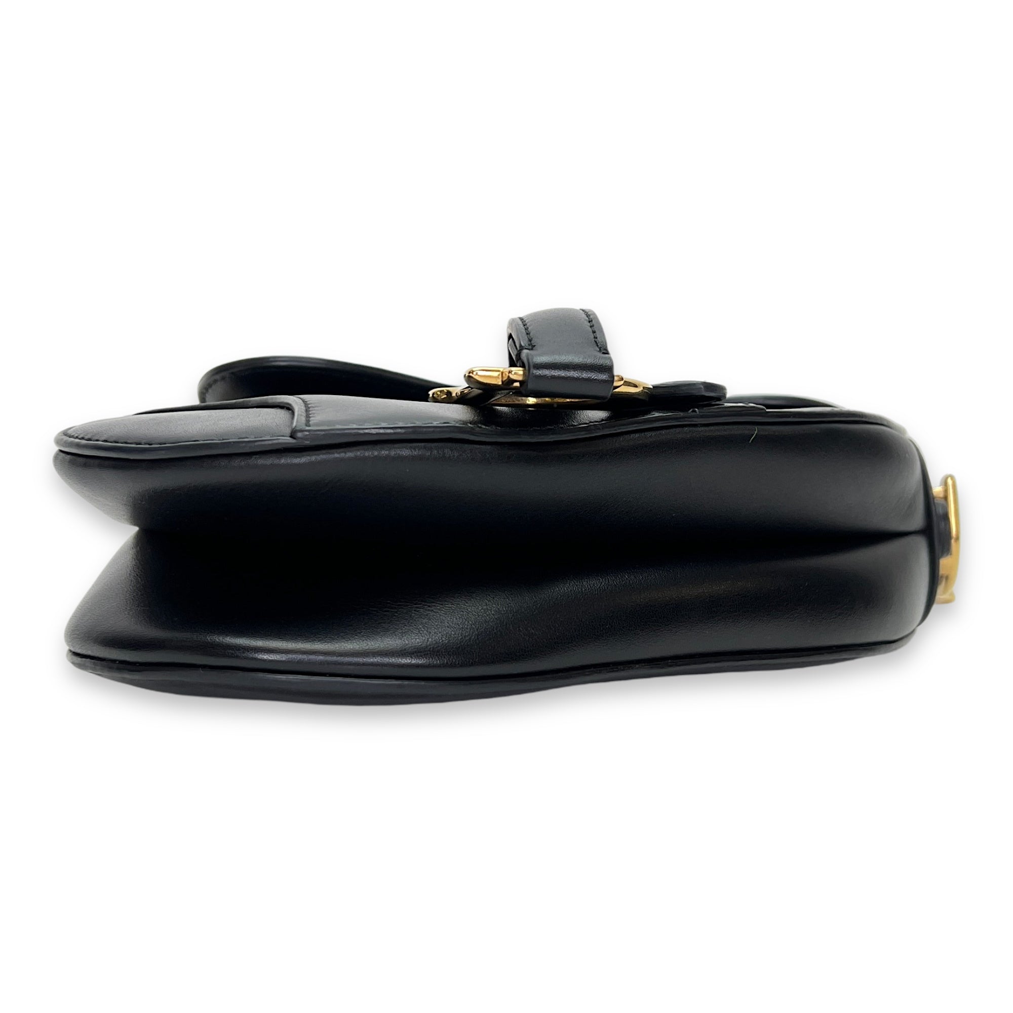 Saddle Mini Shoulder bag in Calfskin, Gold Hardware - Image 6