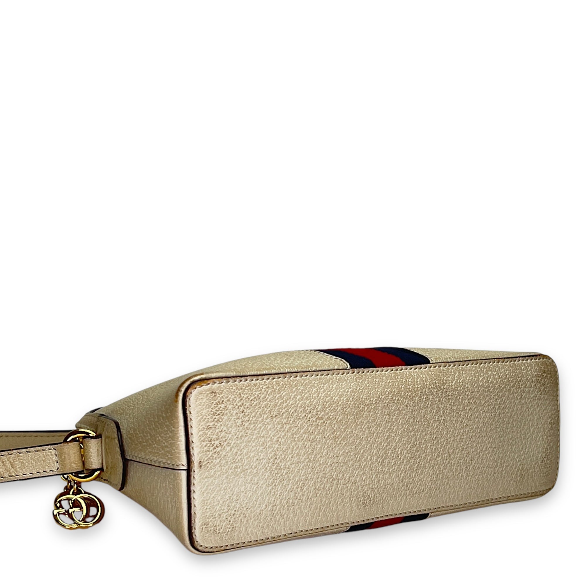 Ophidia Small Crossbody bag in Calfskin, Gold Hardware - Image 6