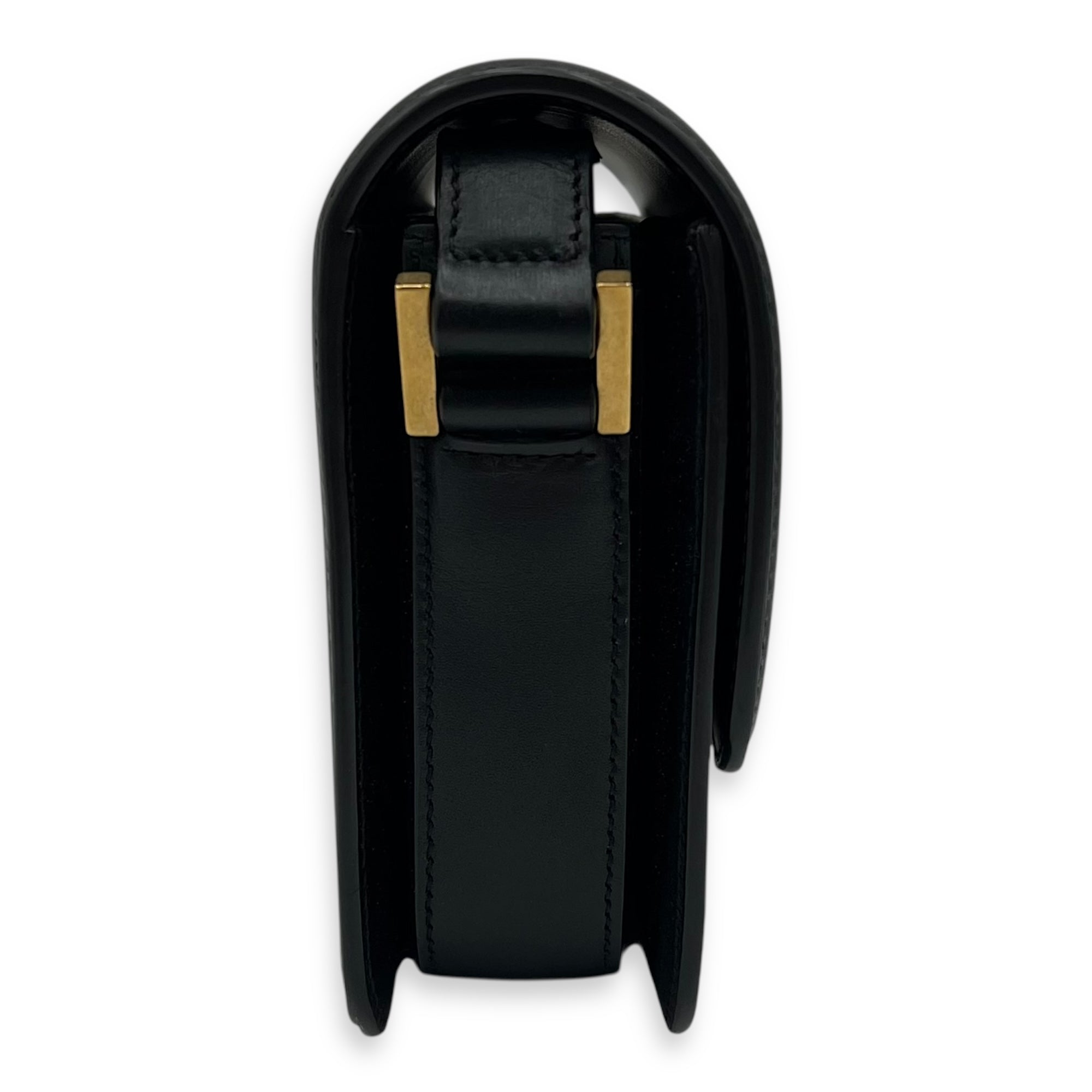Solferino Shoulder Bag Black in Calfskin, Gold hardware - Image 5