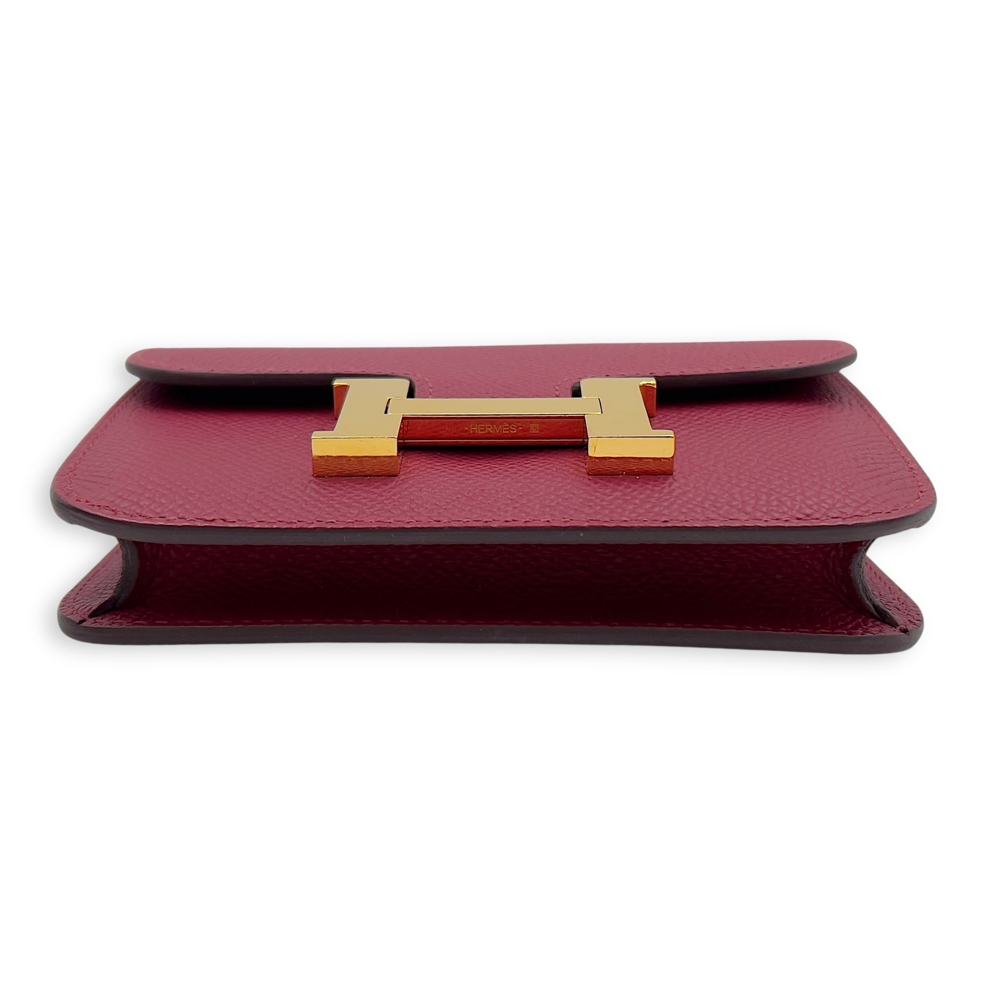 Constance Slim Rouge Grenade Wallet in Calfskin, Gold hardware - Image 6