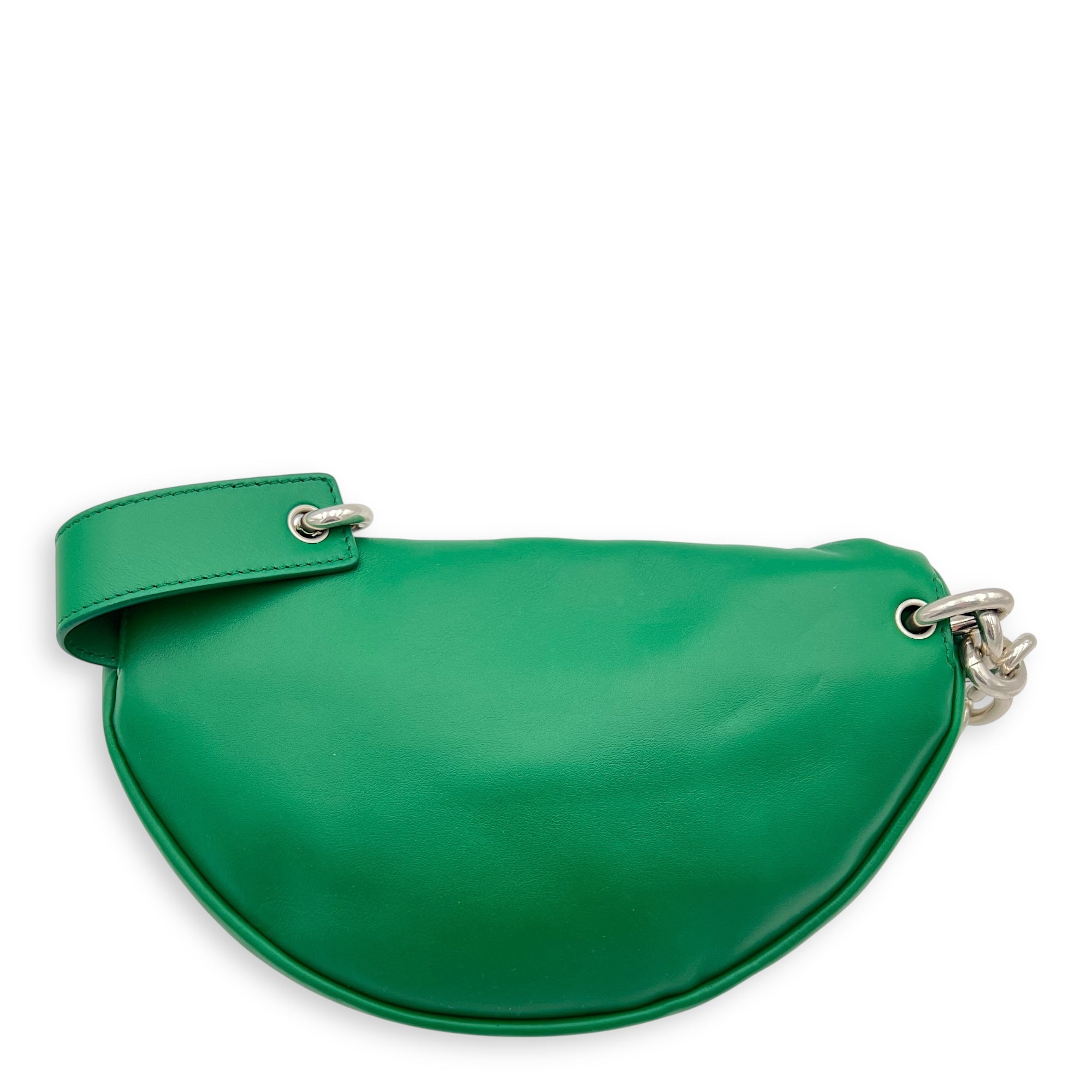 Pouch Crossbody Bag Green in Calfskin, Gold hardware - Image 3