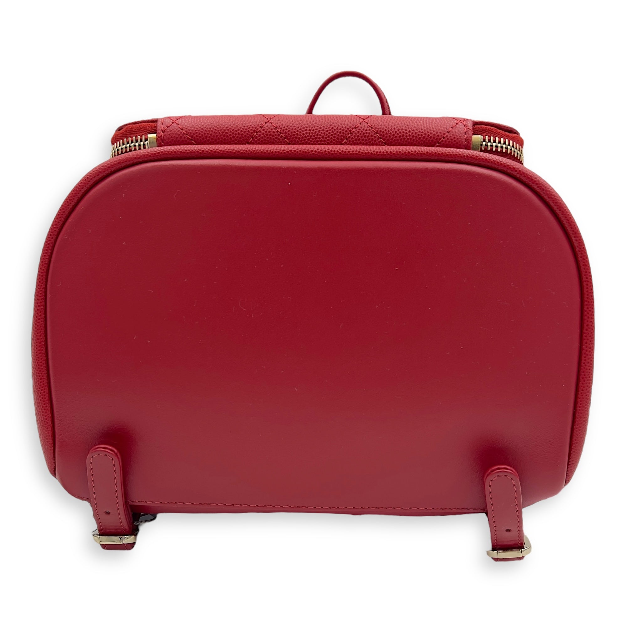 Business Affinity Backpack Red in Caviar Leather, Gold hardware - Image 6