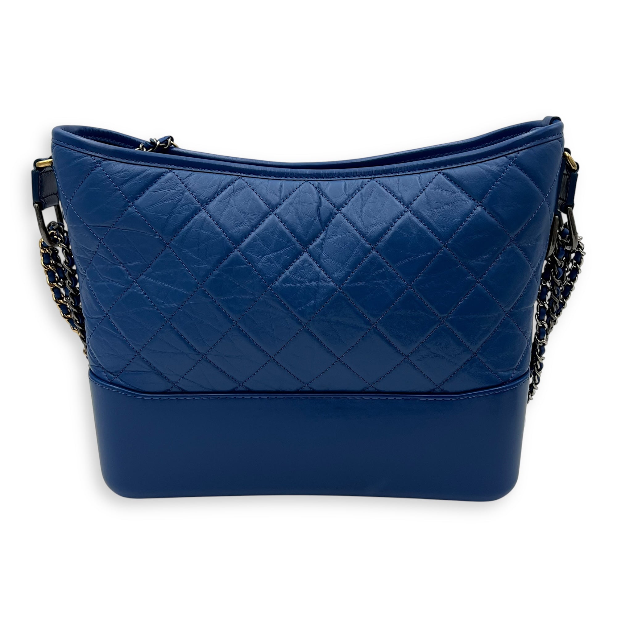 Gabrielle Shoulder Bag Medium Blue in Calfskin, Mixed hardware - Image 3