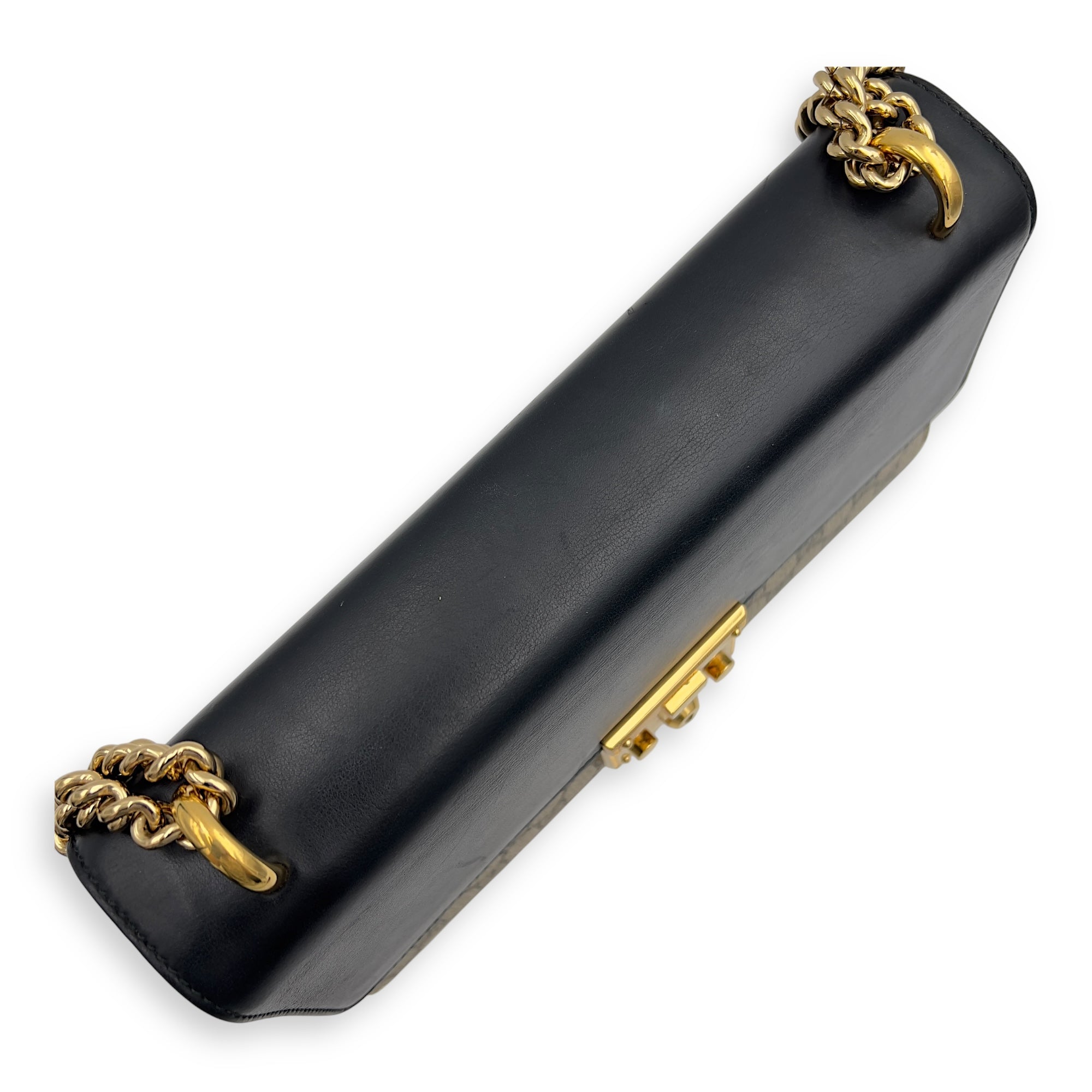 Padlock Shoulder Bag Brown in Coated Canvas, Gold hardware - Image 10