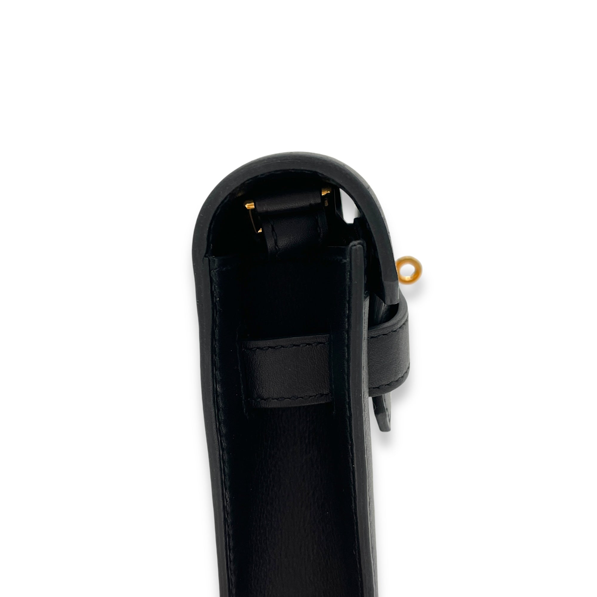 Kelly Depeches Black in Calfskin, Gold hardware - Image 9