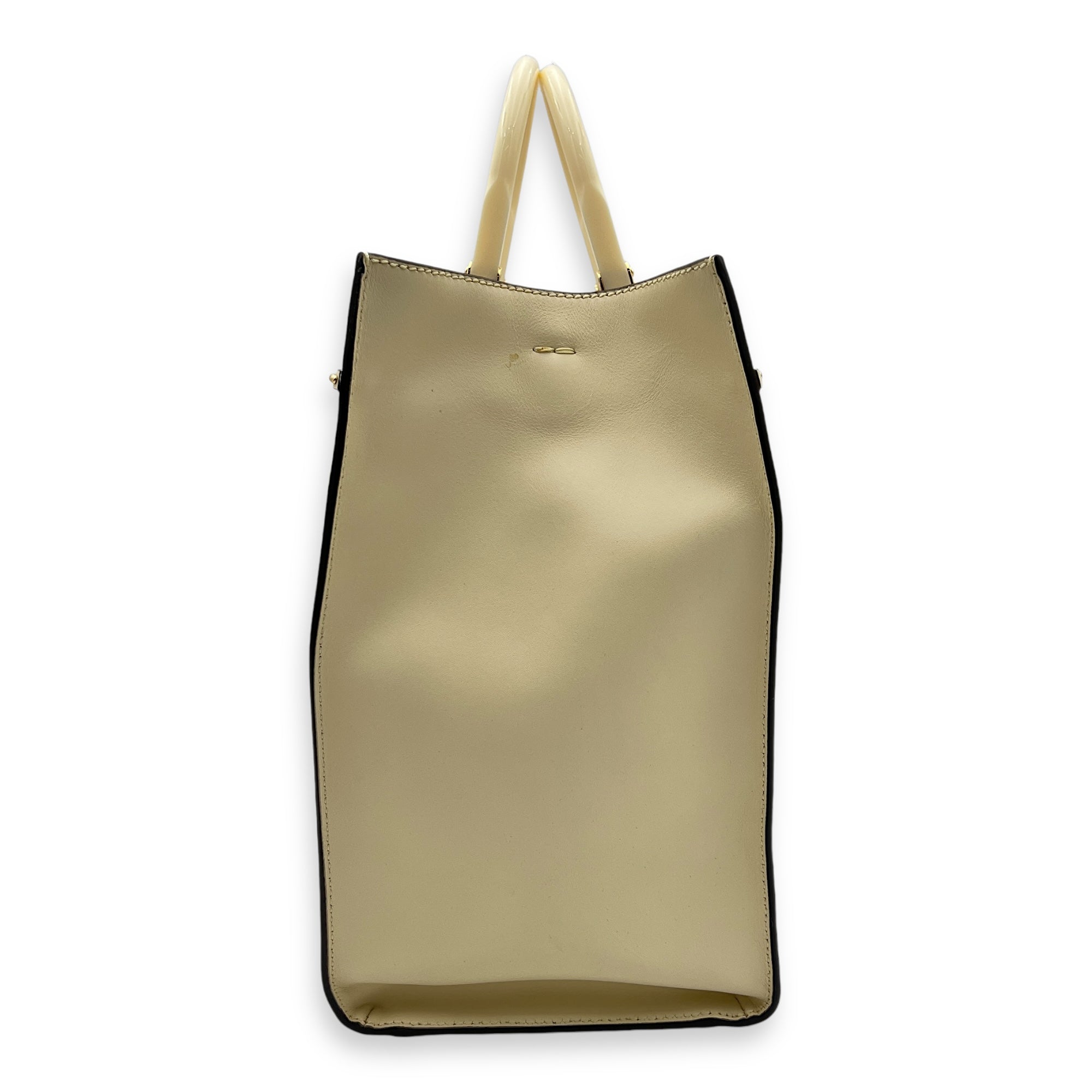 Sunshine Top Handle Bag Beige in Calfskin, Gold hardware - Image 5