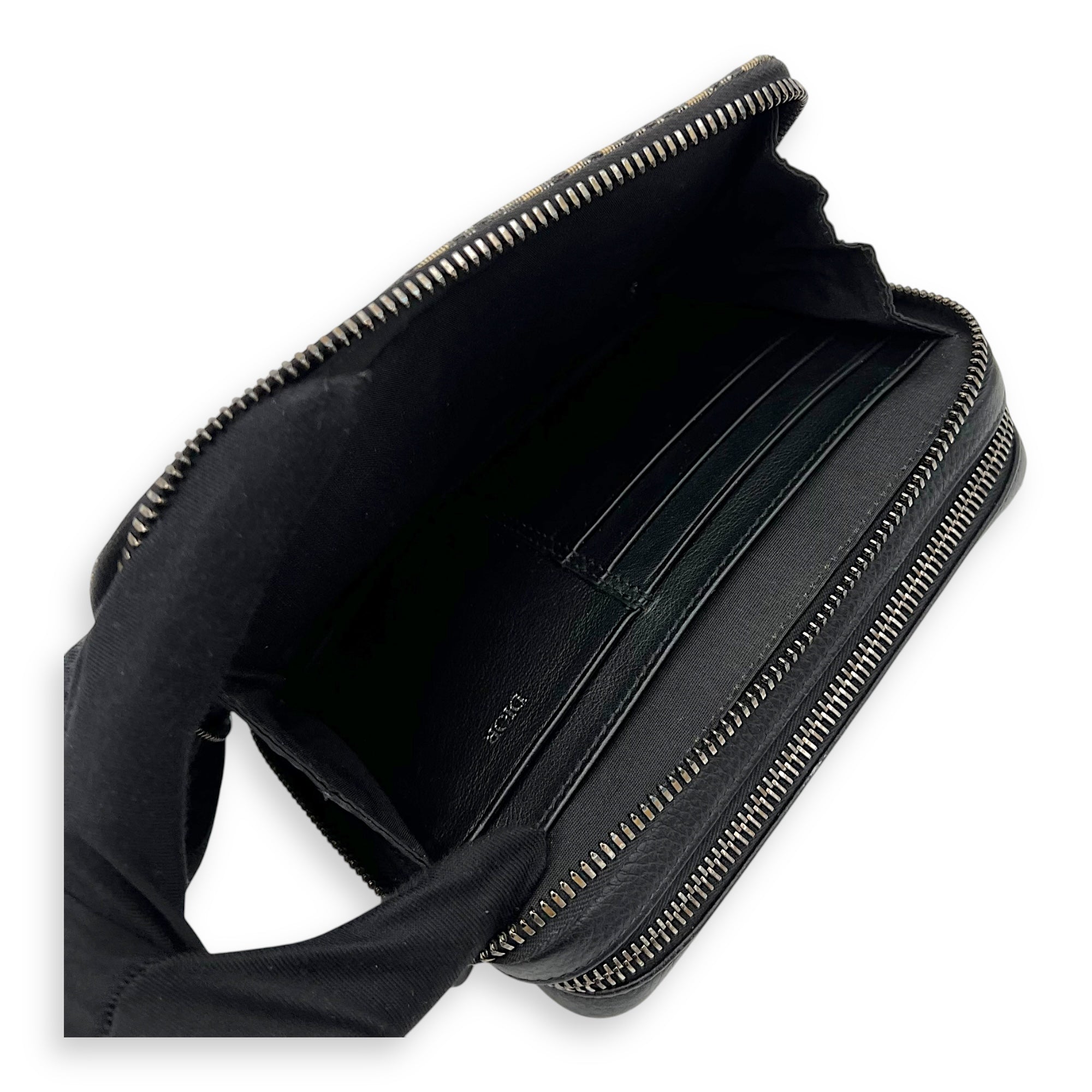 Zipped Pouch Oblique Blue Crossbody Bag in Jacquard, Silver hardware - Image 9