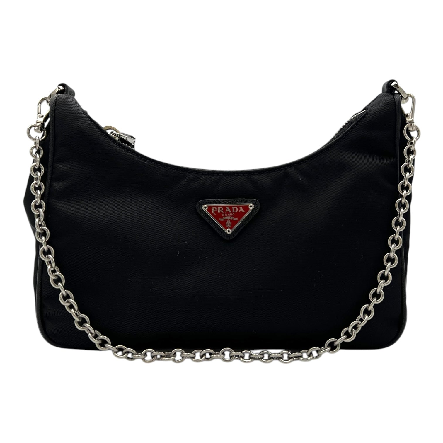 Re-Nylon Crossbody Bag Black in Re-Nylon, Silver hardware - Image 10