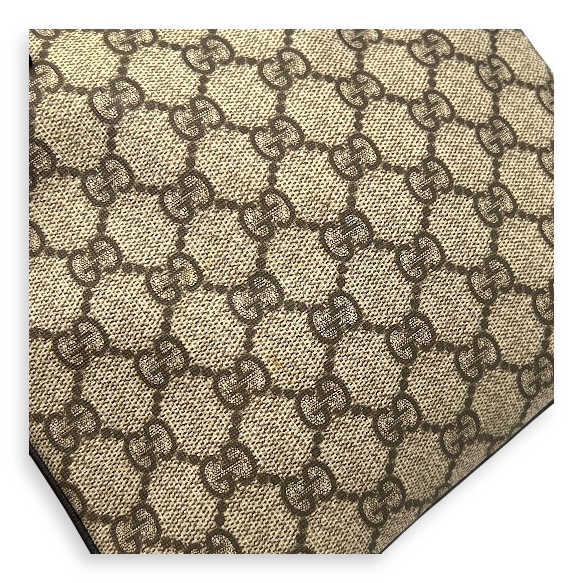 GG Supreme Mini Brown Top Handle Bag in Coated Canvas, Silver hardware - Image 10