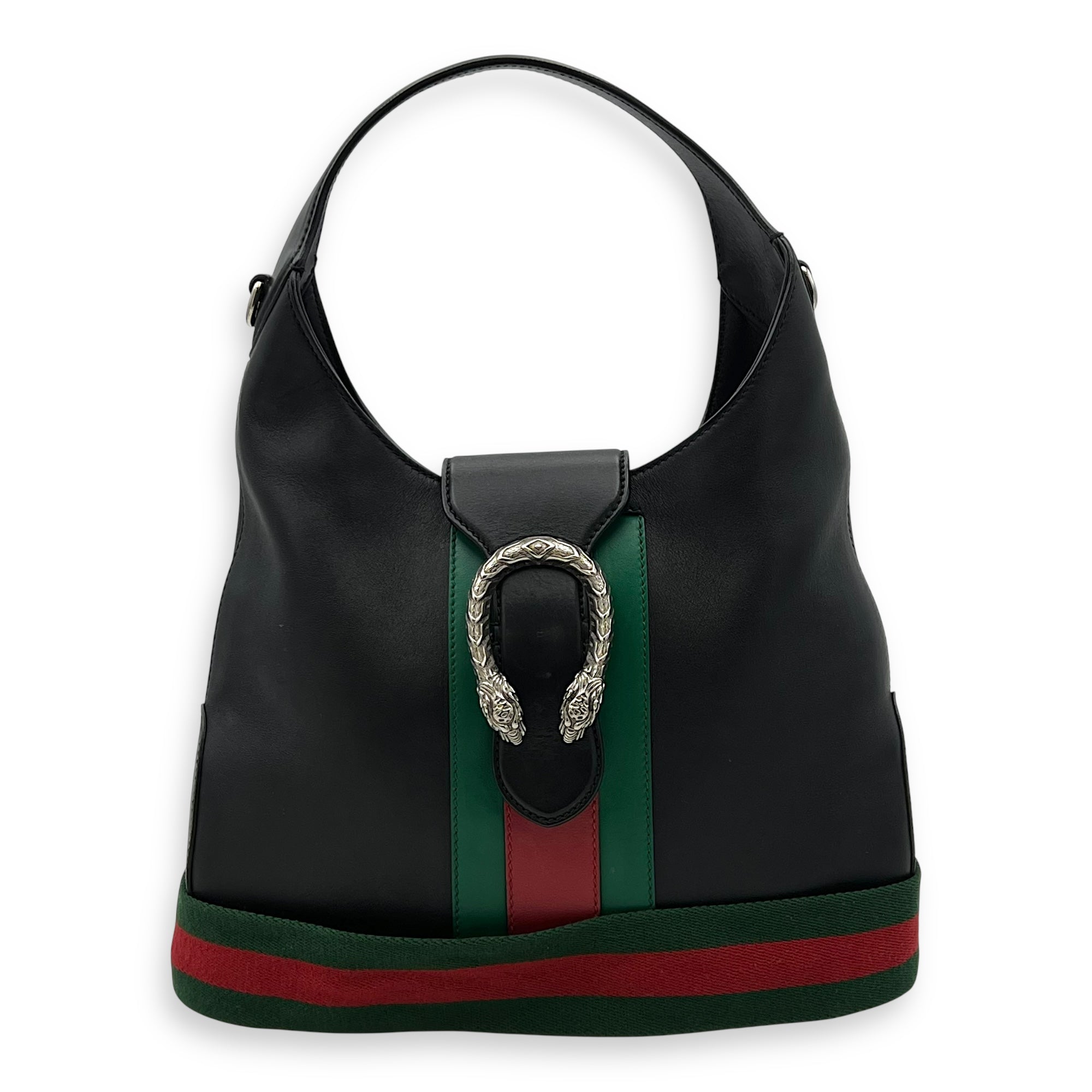 Dionysus Shoulder Bag Black in Calfskin, Silver hardware - Image 10