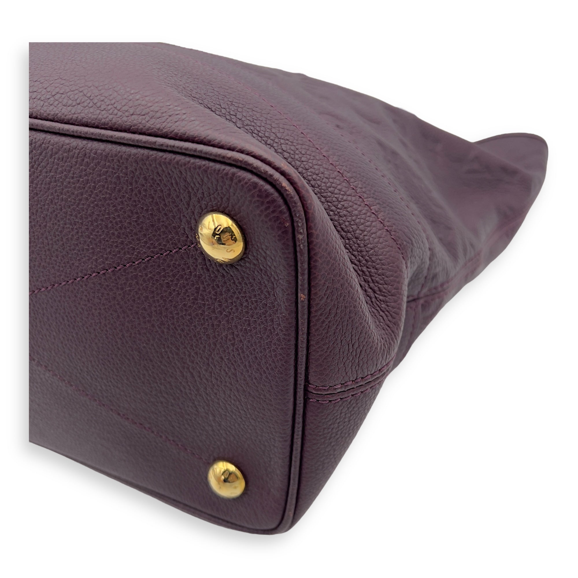 Citadine Tote Bag PM Purple in Empreinte Leather, Gold hardware - Image 11