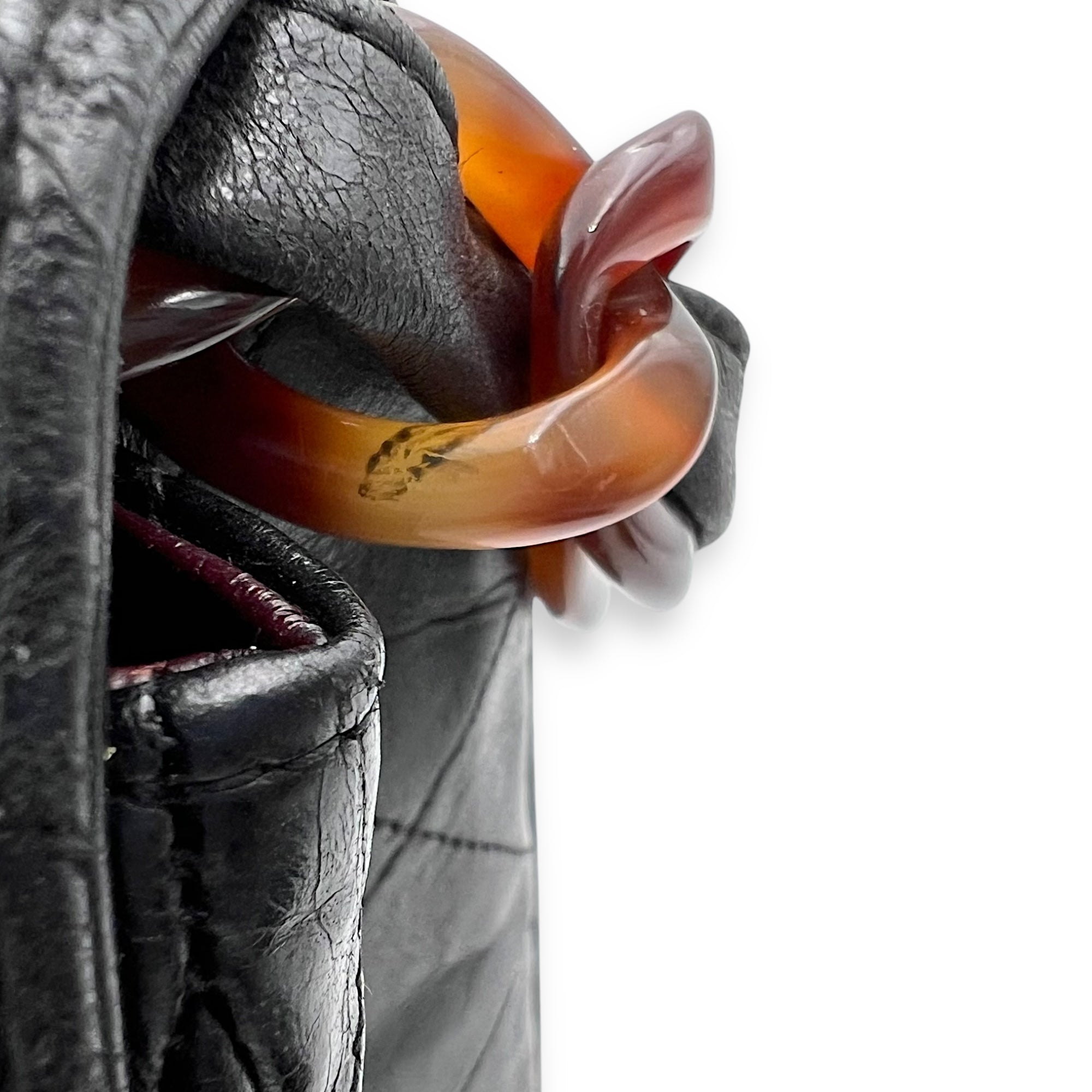 CC Quilted Tortoise Shell Shoulder Bag Black in Lambskin, tortoise shell hardware - Image 11